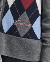 Argyle V-Neck Strickjacke