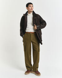 Zopfstrick Rollkragenpullover aus Baumwolle