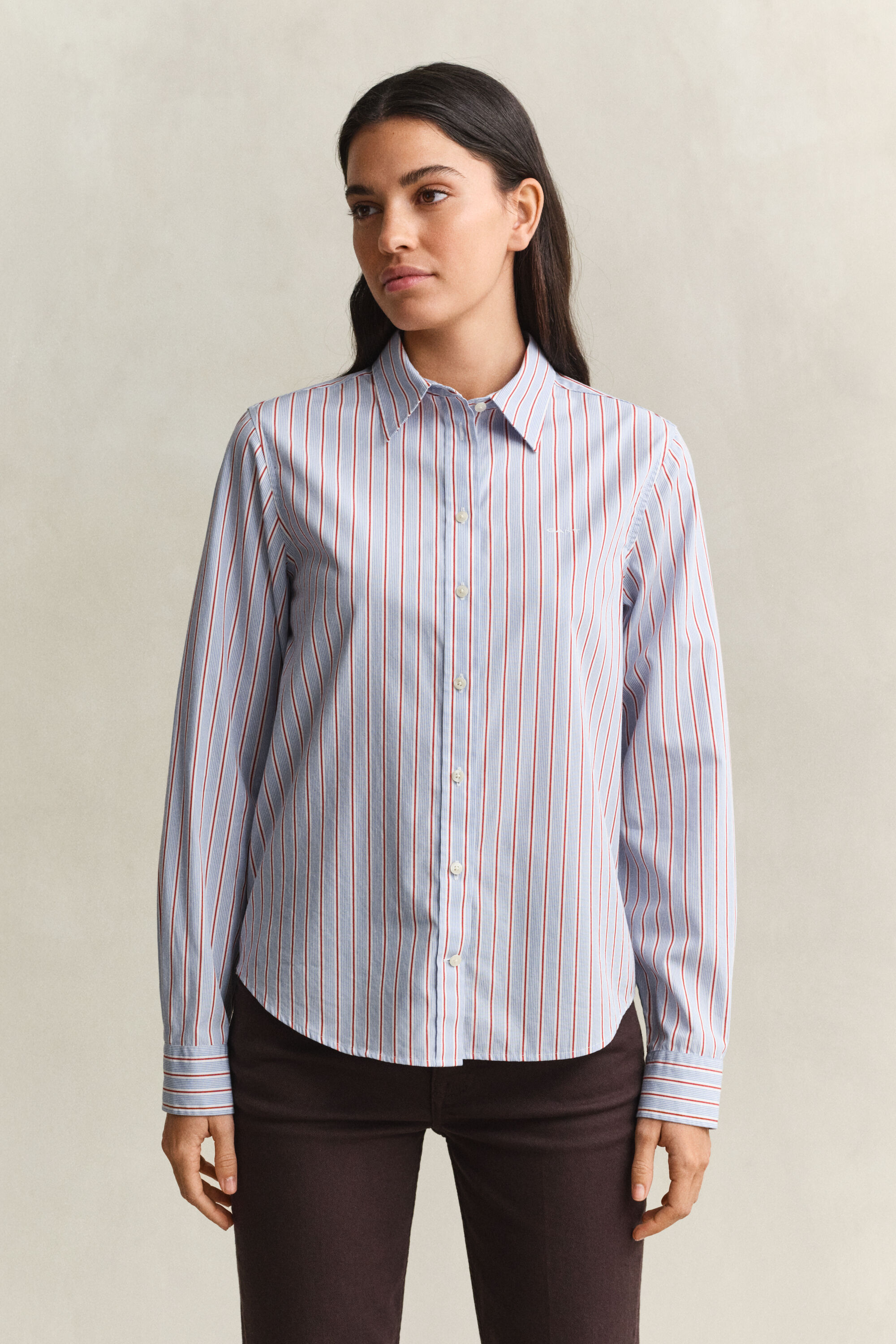 Regular Fit Classic Popeline-Bluse mit Streifen