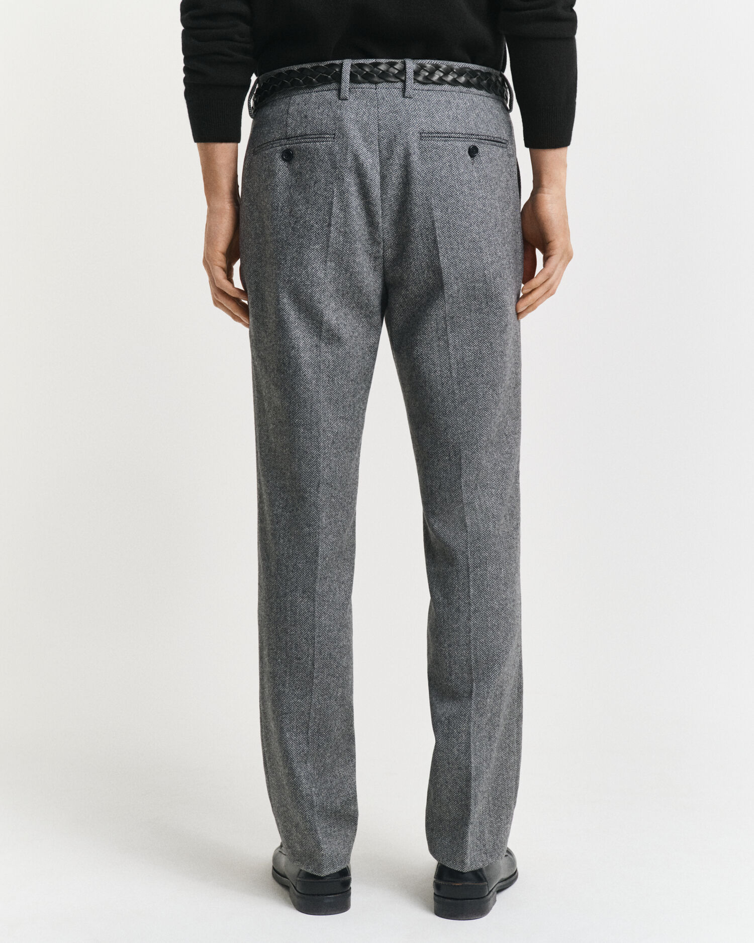 Slim Fit Herringbone Anzughose aus Flanell