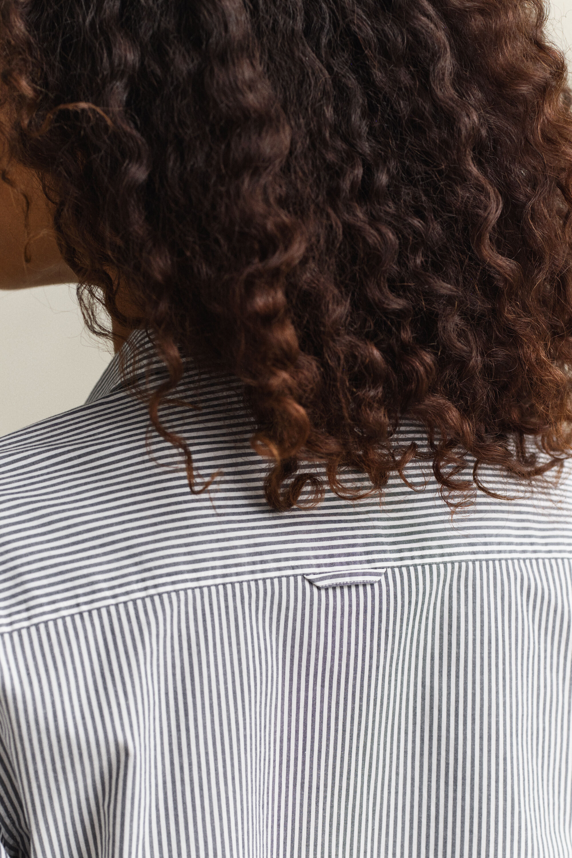 Slim Fit Popeline Bluse mit Streifen