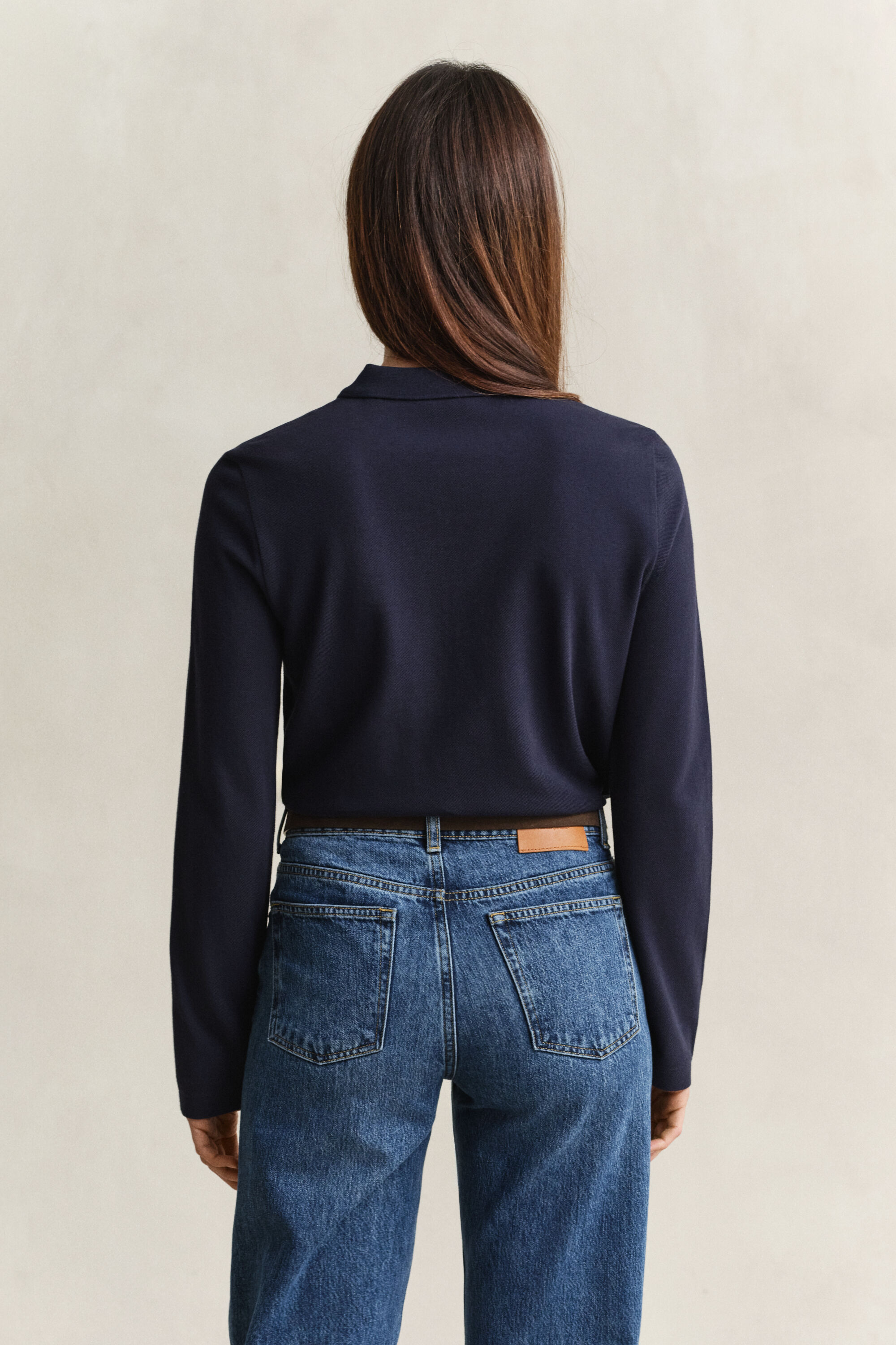 Langärmliges Piqué-Poloshirt