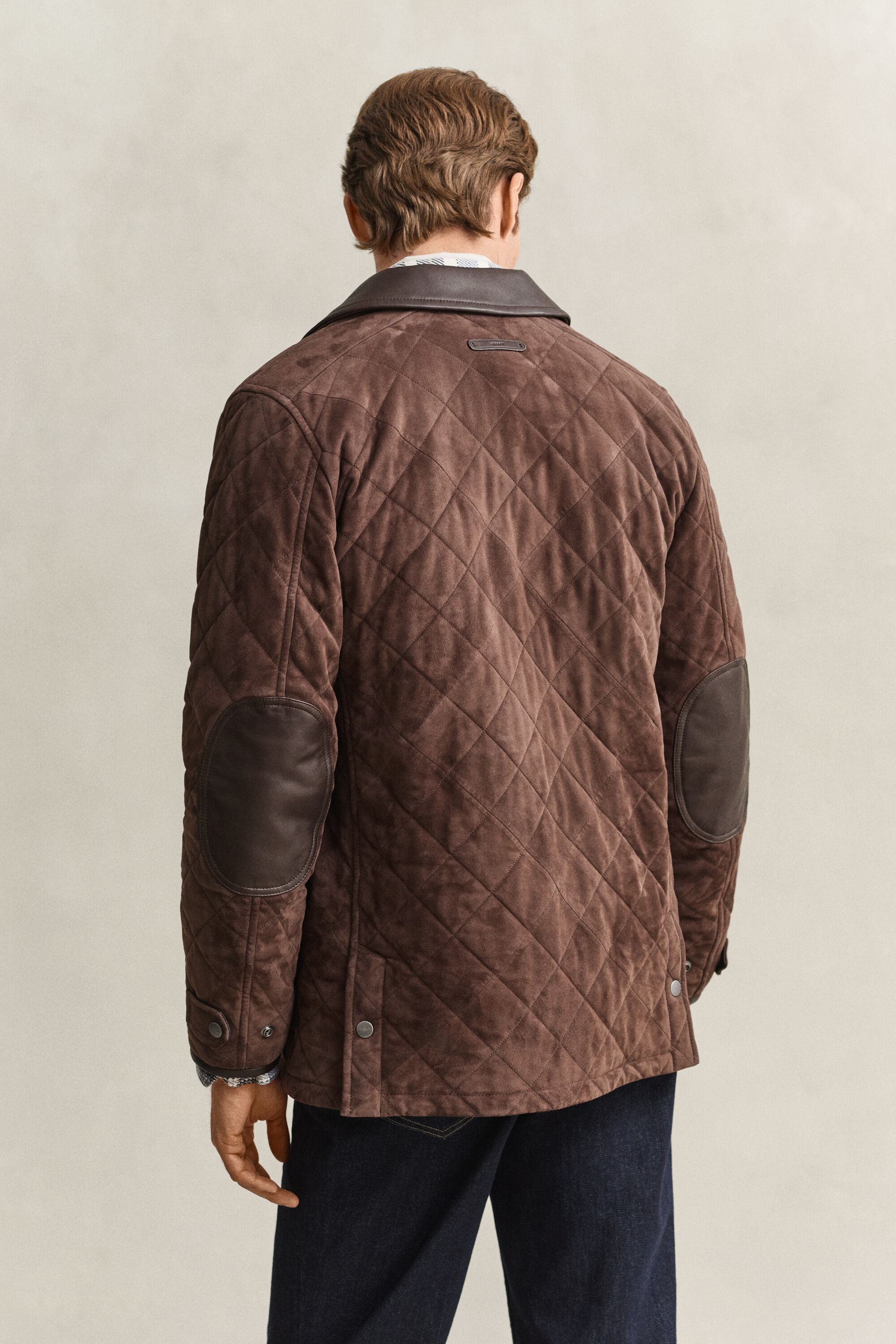 Gesteppte Jacke aus Veloursleder
