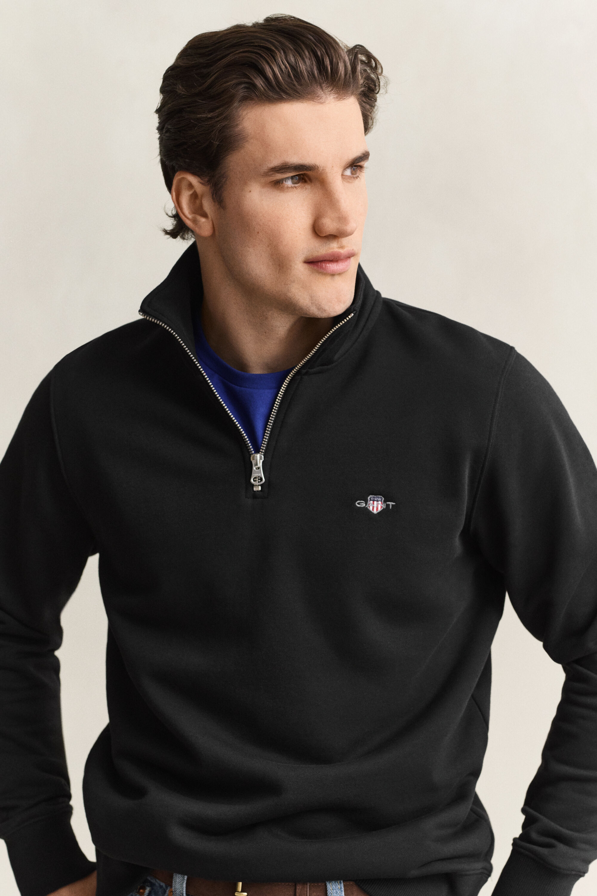 Shield Sweatshirt mit halblangem Reißverschluss