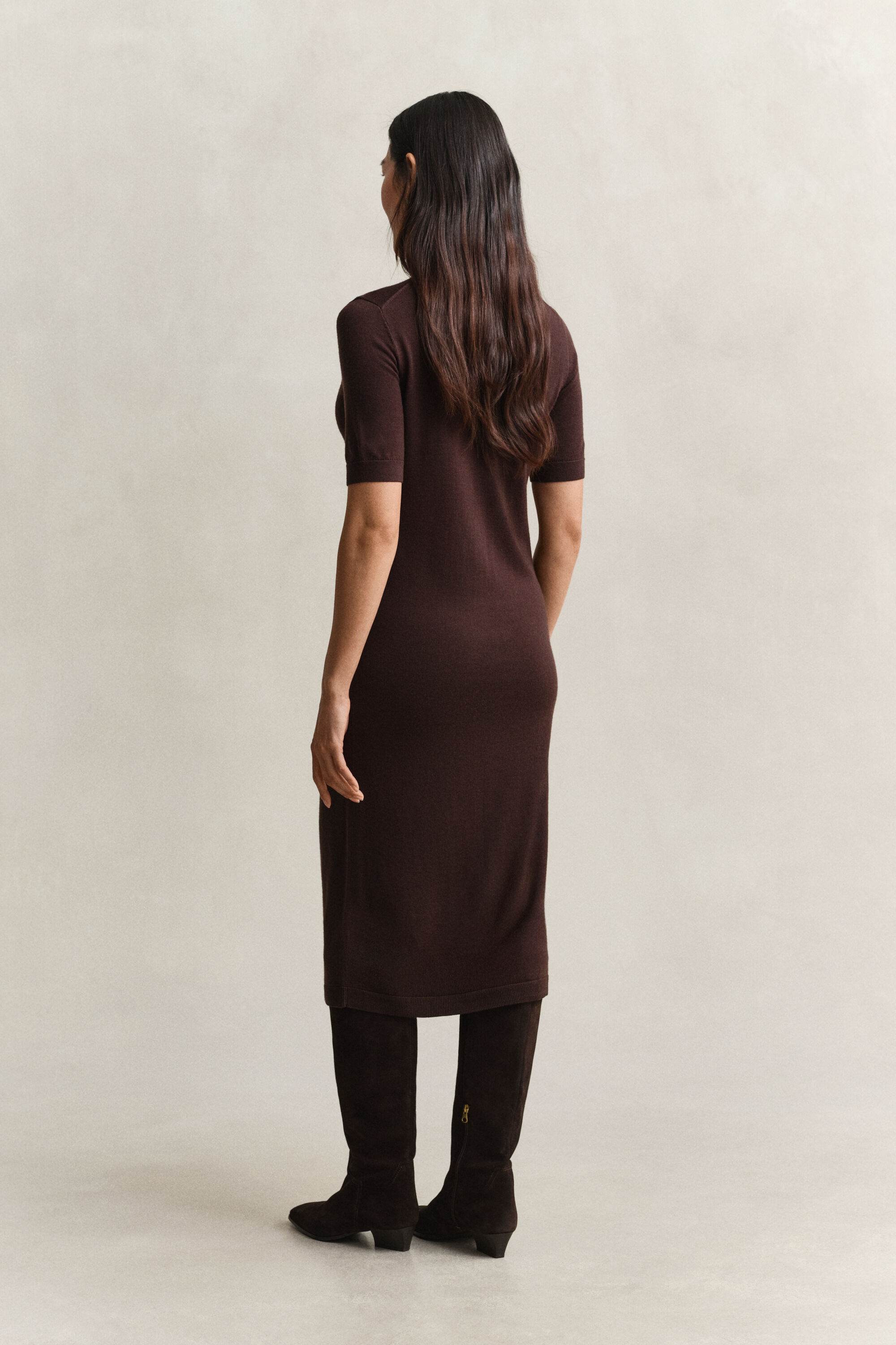 Rollkragenkleid aus Merinowolle