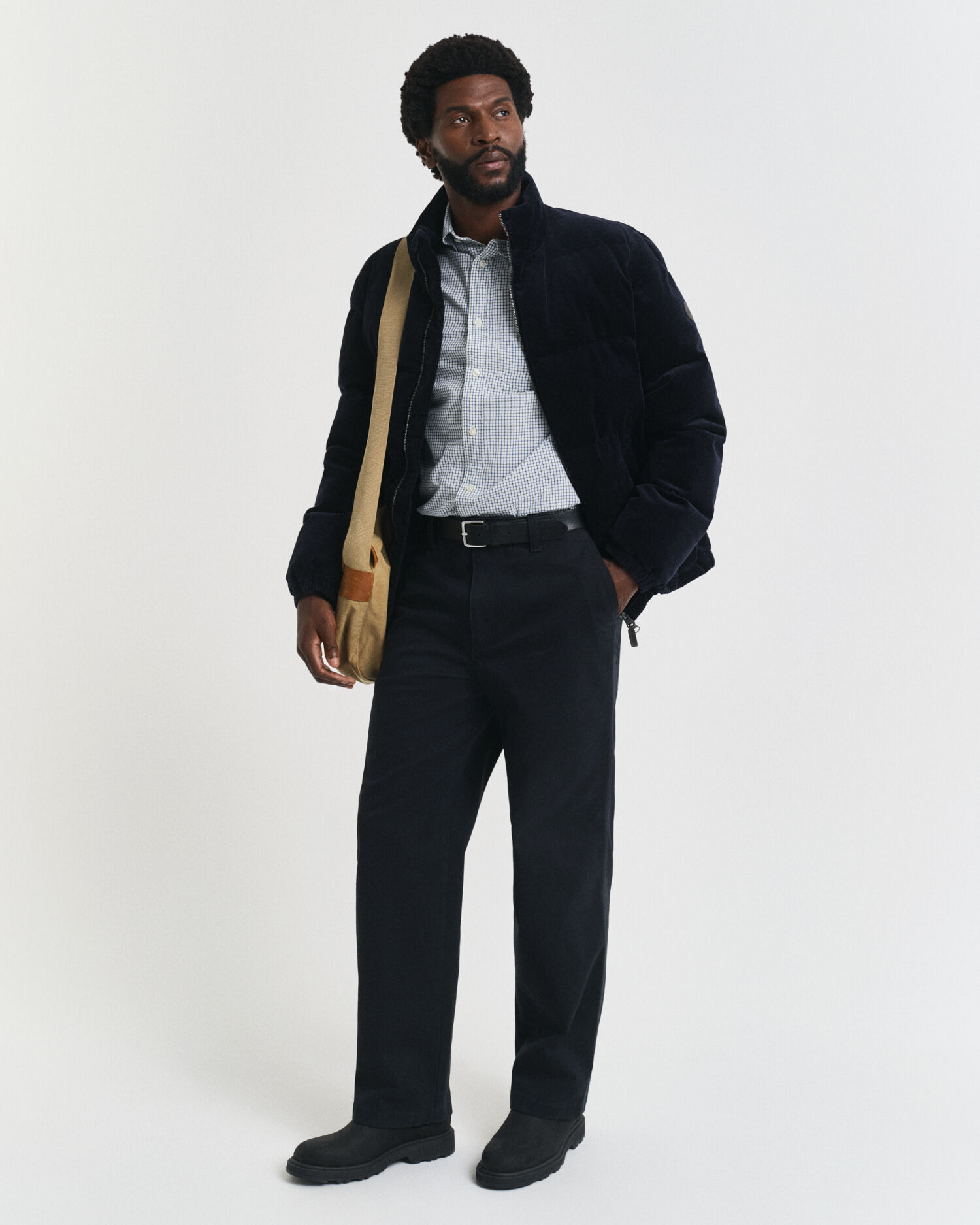 Regular Fit Classic Popeline Hemd mit Mikro-Karomuster