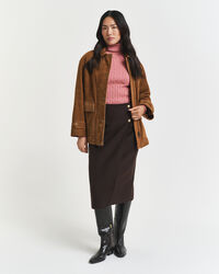 Zopfstrick Rollkragenpullover aus Stretch-Baumwolle