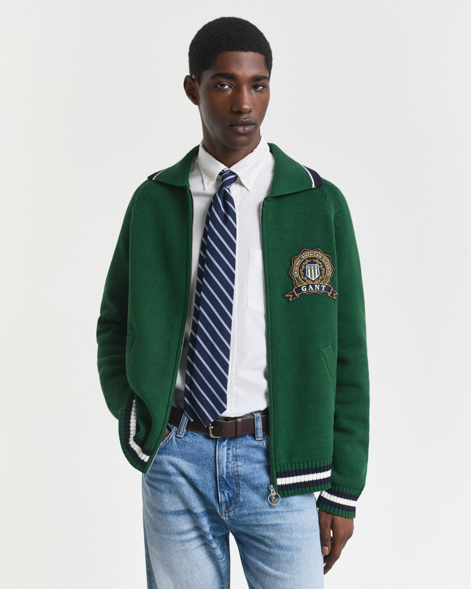 GANT 1949 Graphic Strickjacke mit Reißverschluss