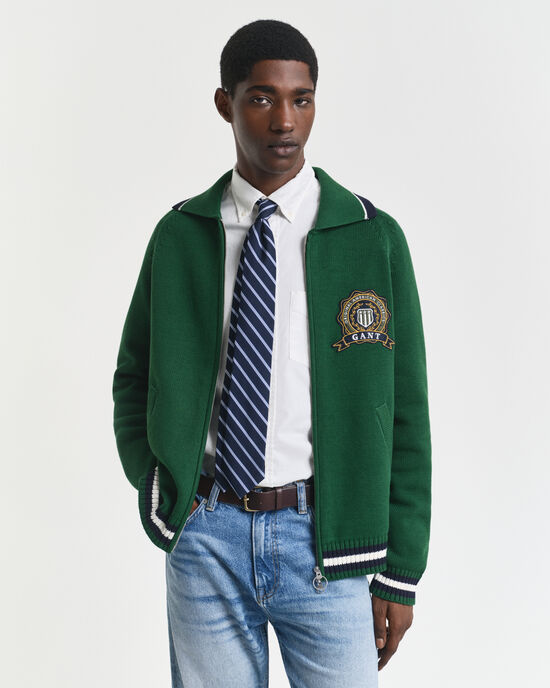 GANT 1949 Graphic Strickjacke mit Rei&szlig;verschluss