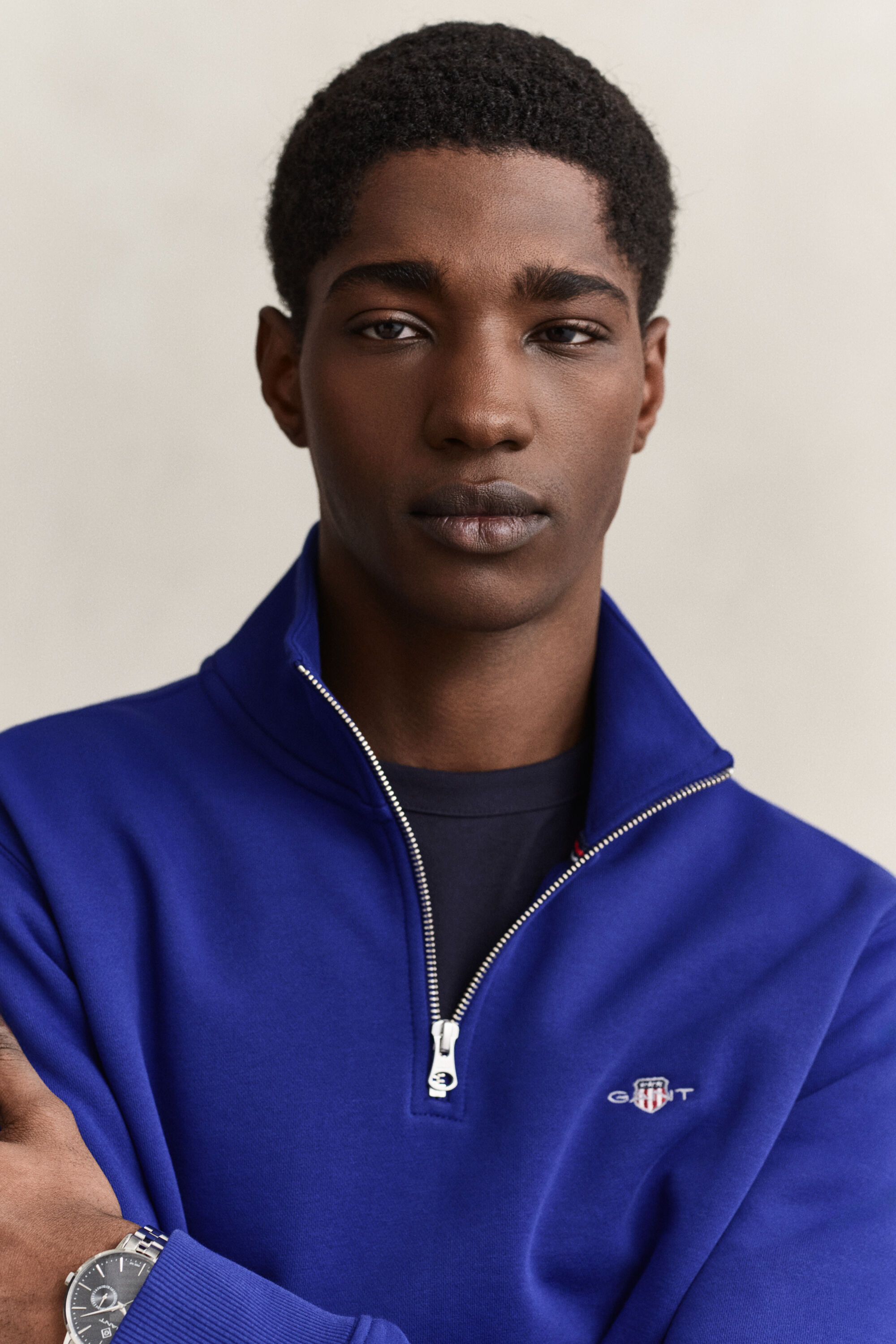 Shield Sweatshirt mit halblangem Reißverschluss