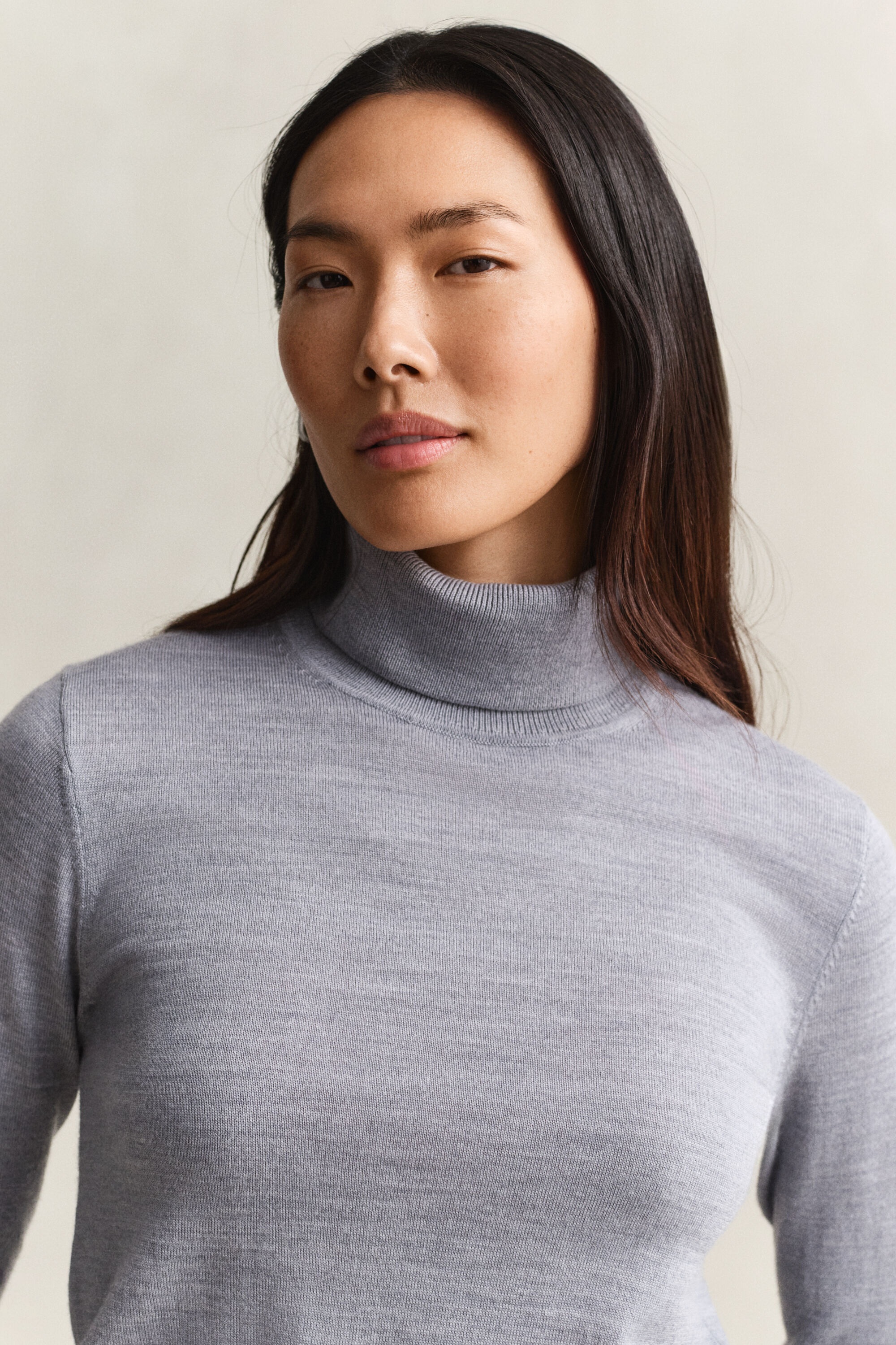 Rollkragenpullover aus extrafeiner Merinowolle