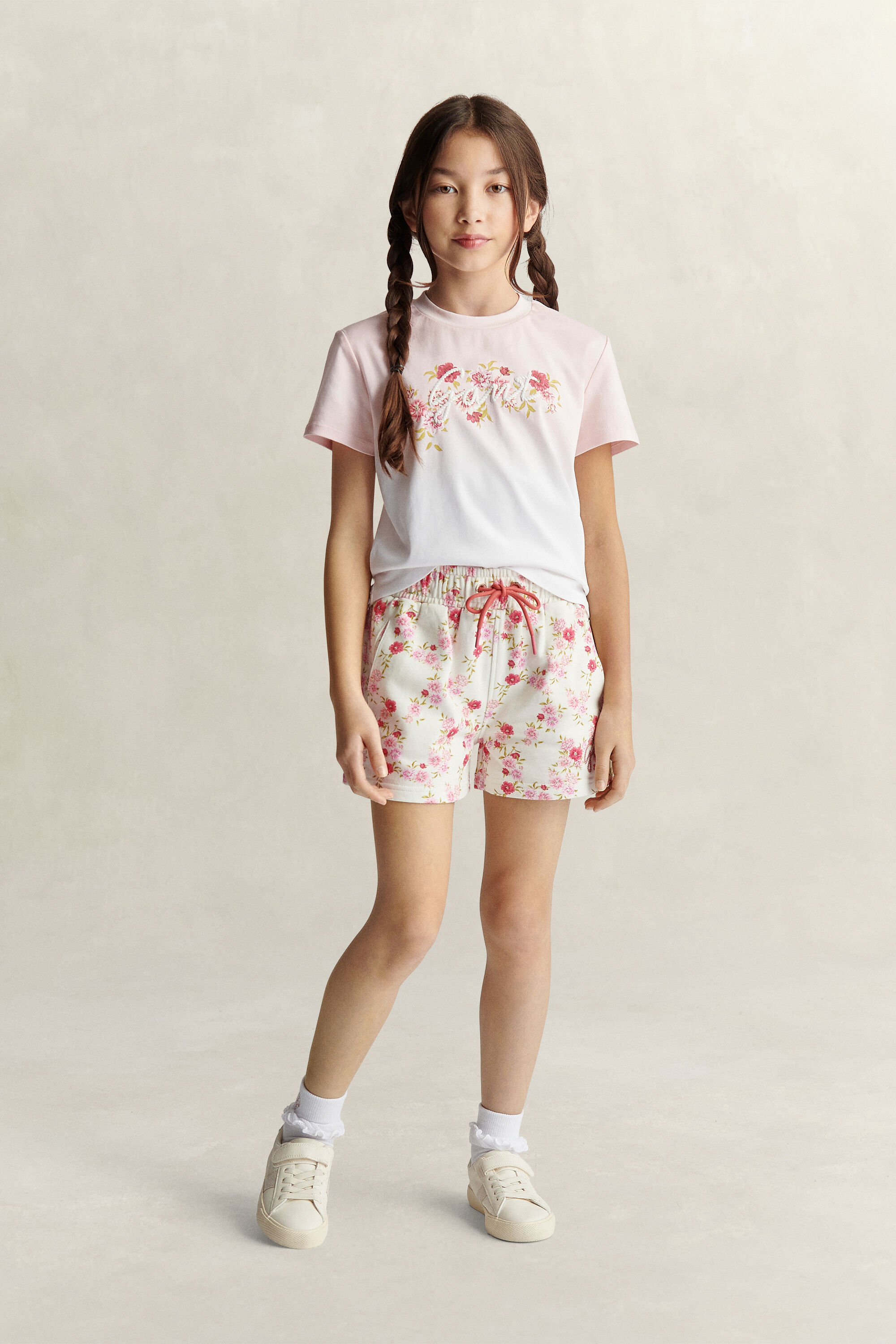 Teen Girls Graphic T-Shirt mit Blumenprint