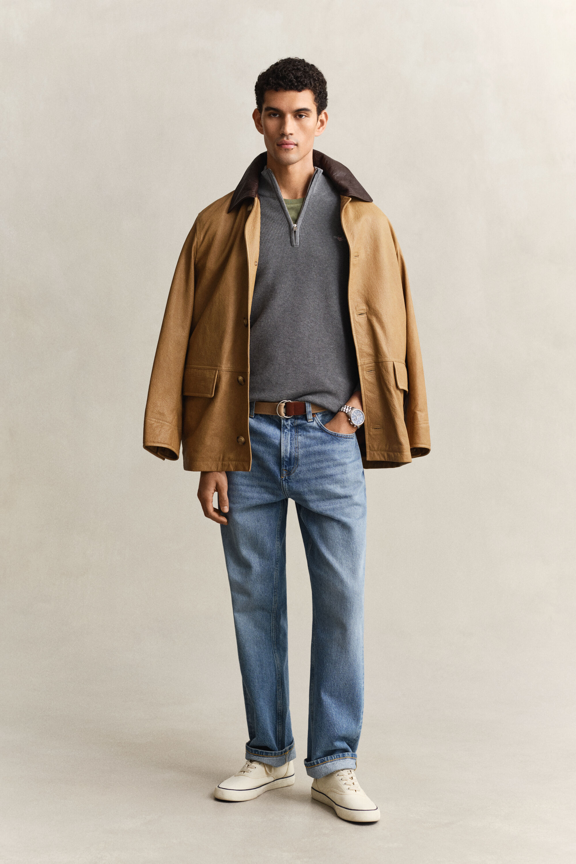 Troyer aus strukturierter Baumwolle