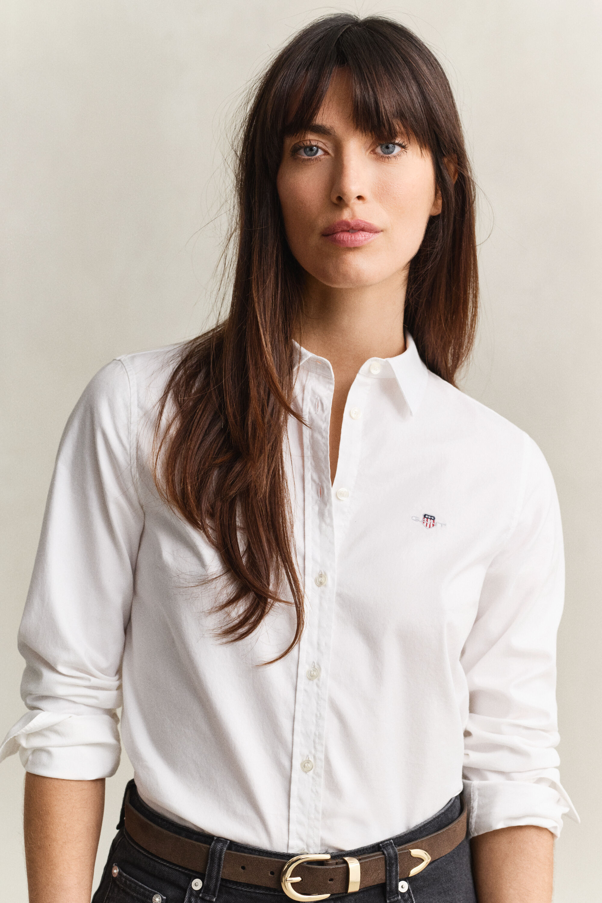 Stretch Oxford-Bluse