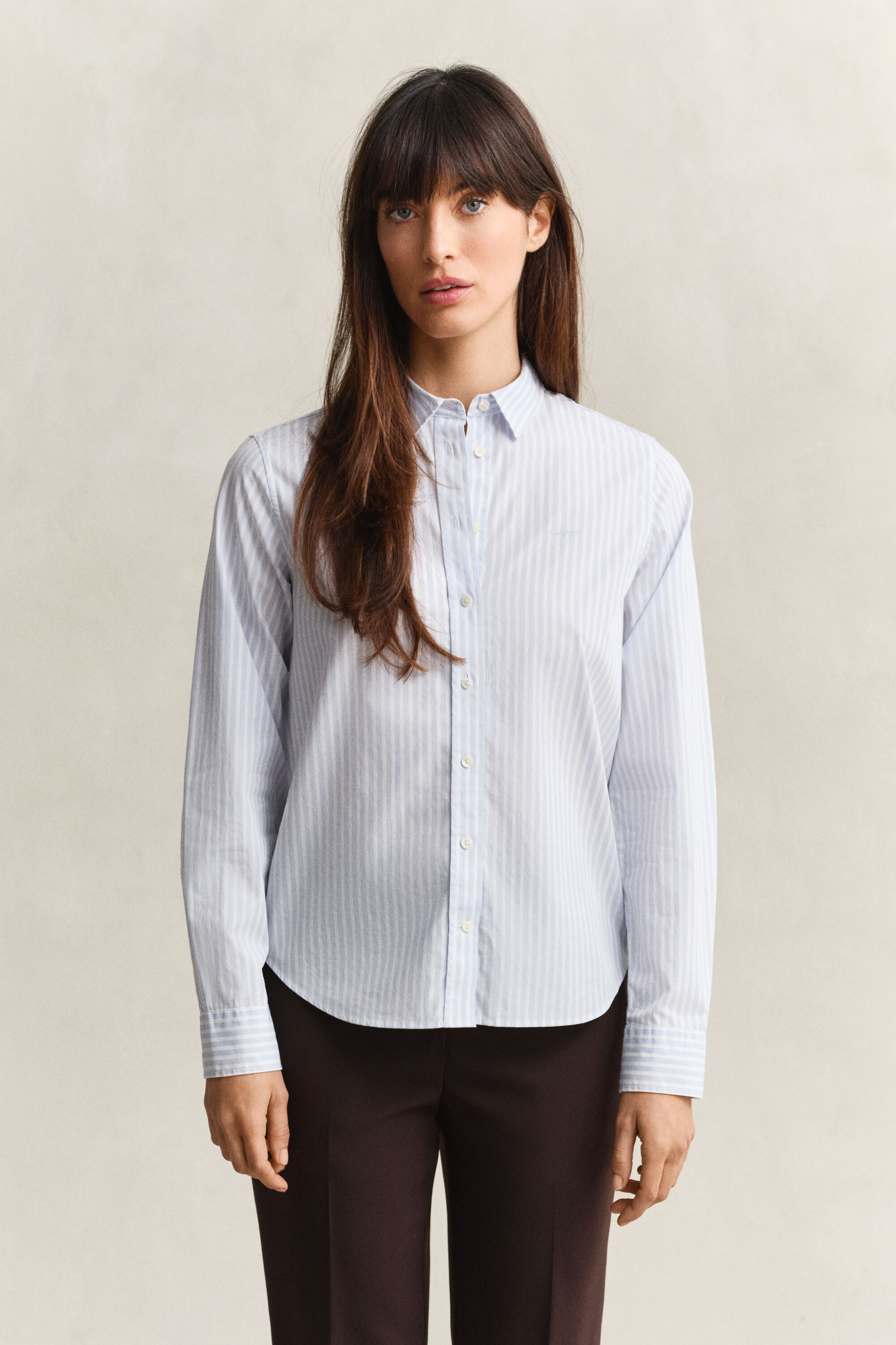 Regular Fit Classic Popeline-Bluse mit Streifen