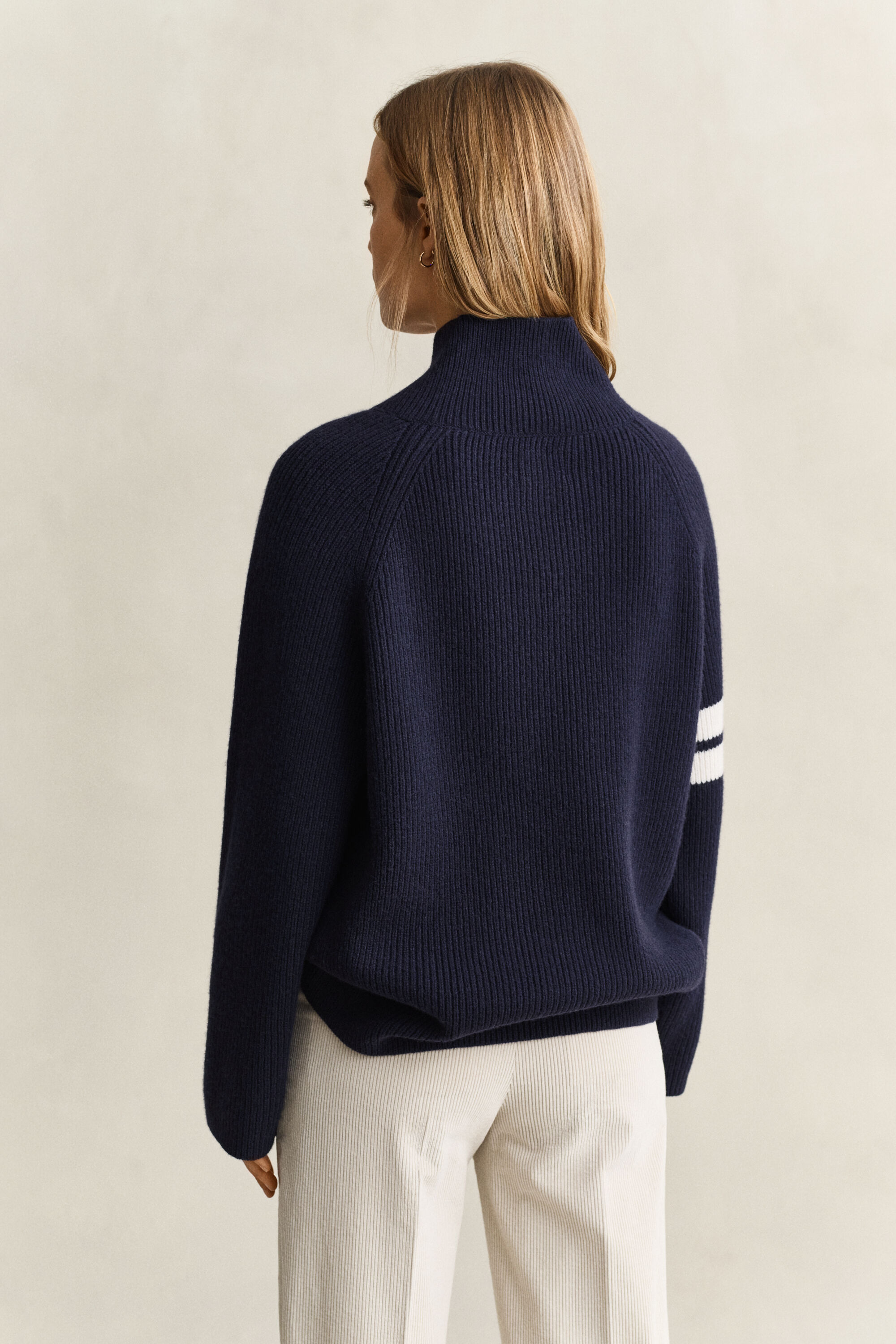 Gerippter Wollpullover