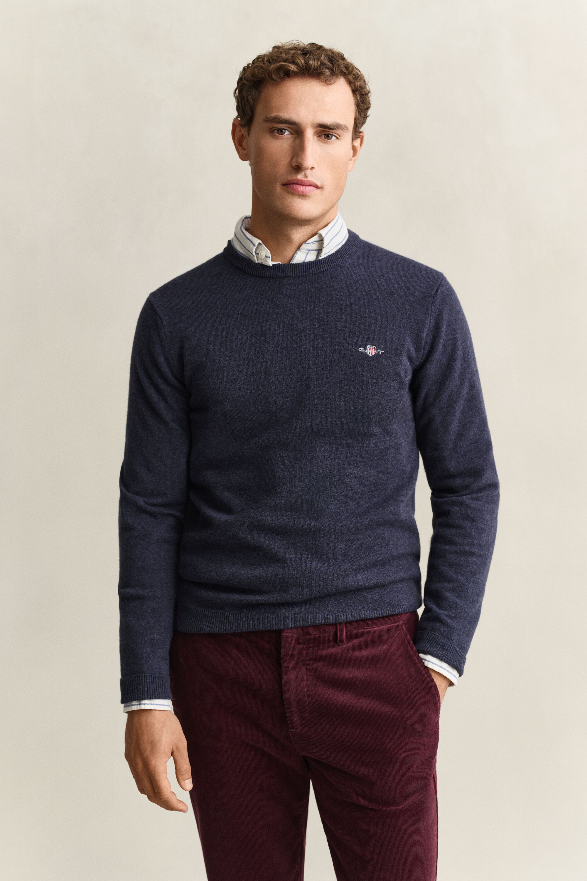 Rundhalspullover aus Lambswool
