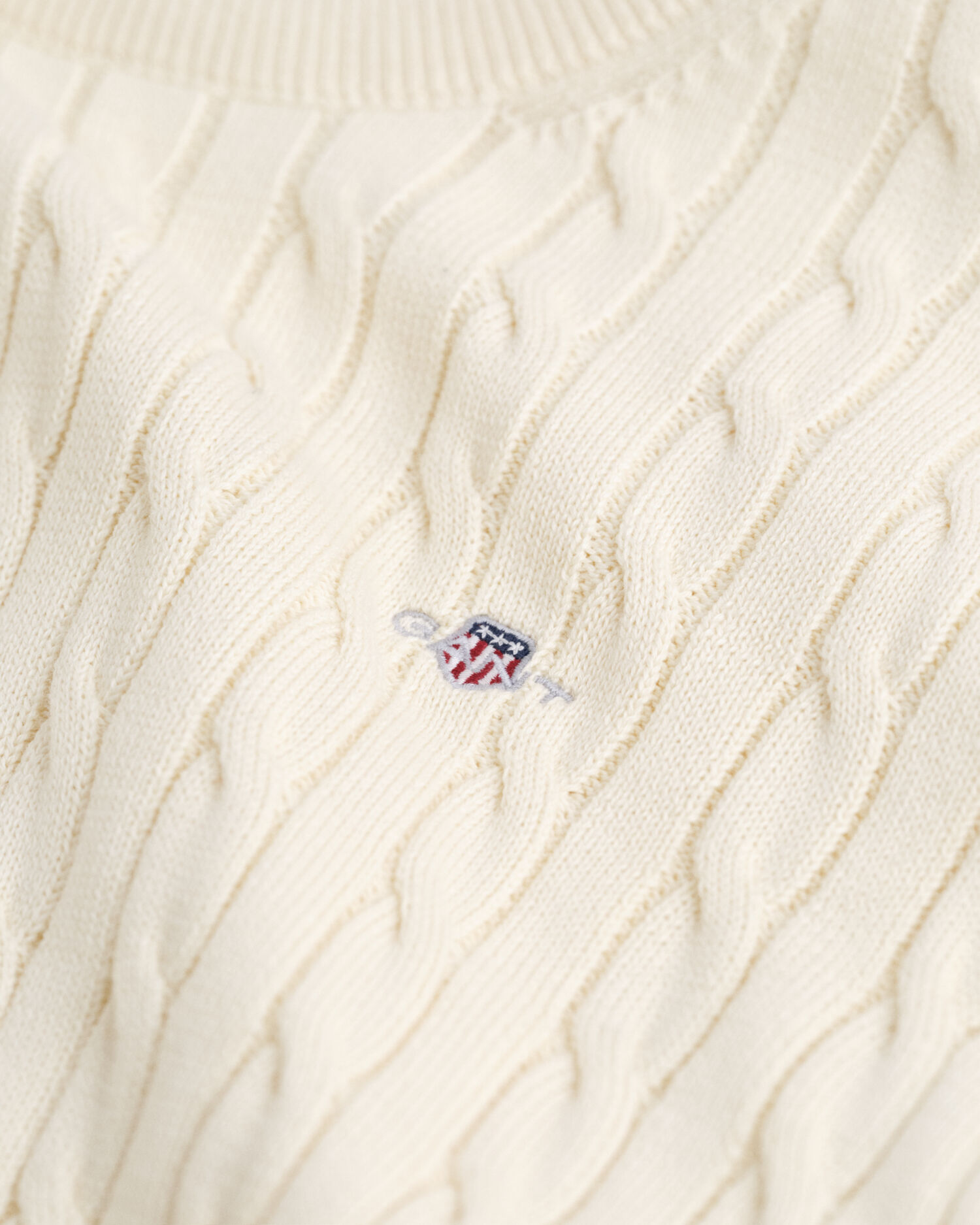 Teens Shield Zopfstrick Rundhalspullover aus Baumwolle