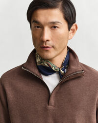 Leichtes Sacker Rib Sweatshirt mit Rei&szlig;verschlusskragen