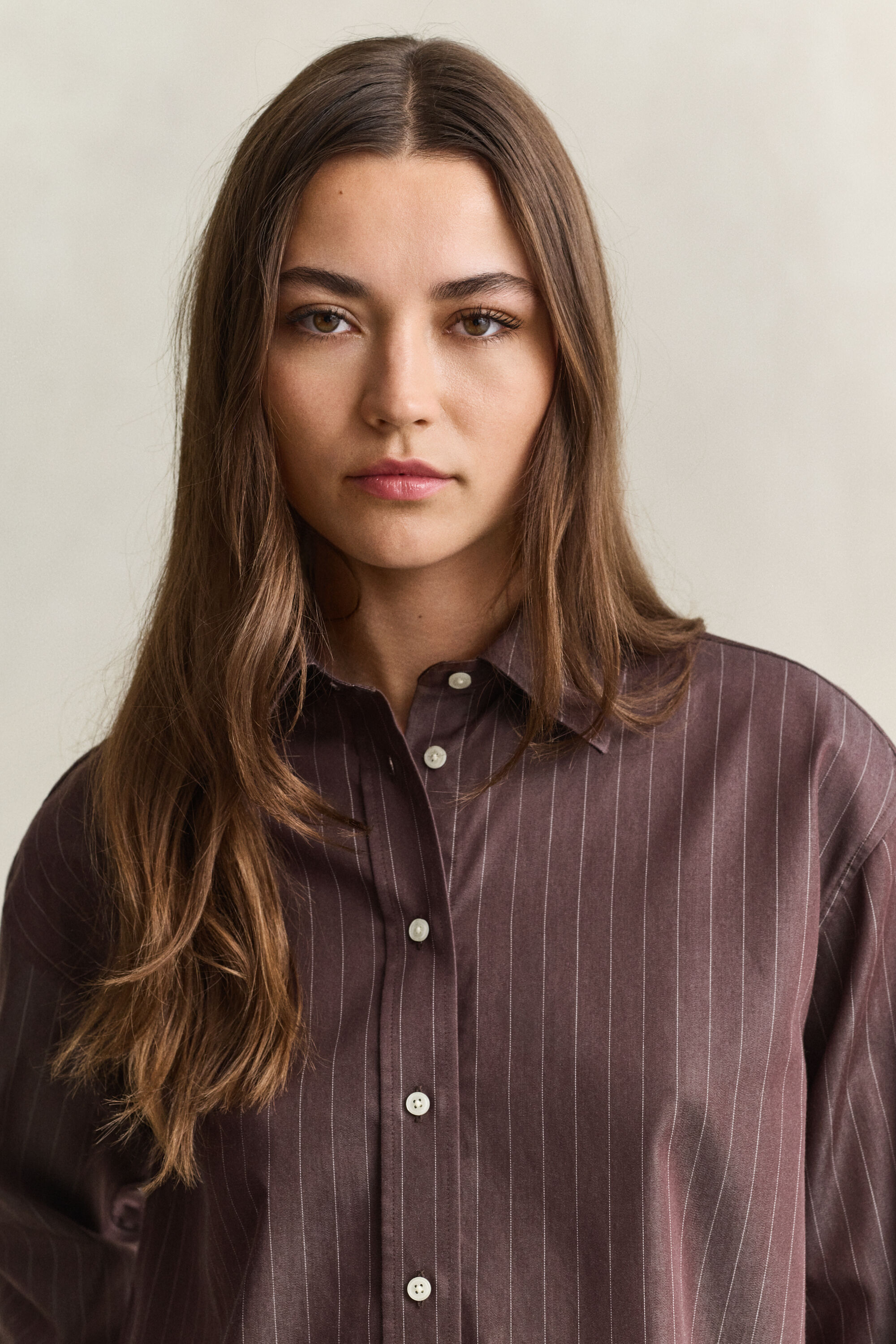 Relaxed Fit Popeline Bluse mit Streifen