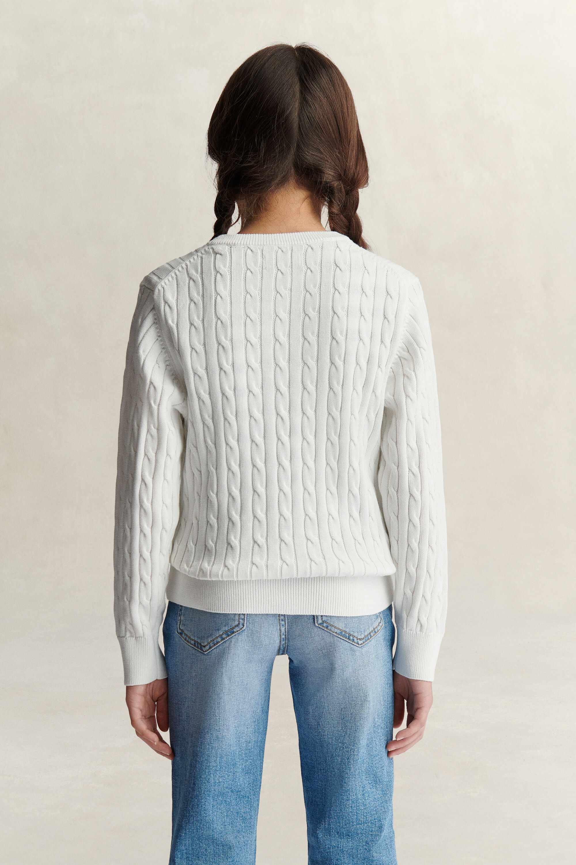 Teen Girls Pullover mit Zopfmuster