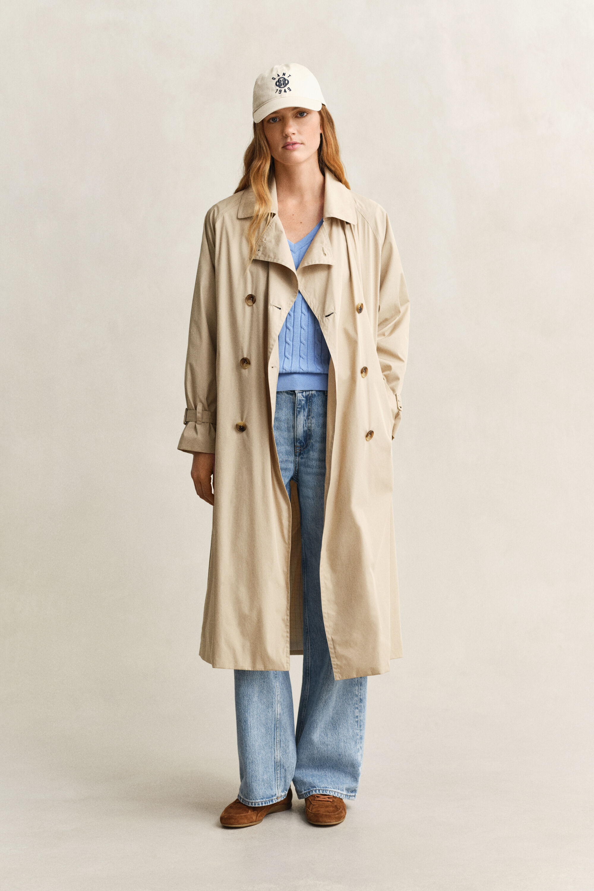 V-Neck Pullover mit Zopfmuster