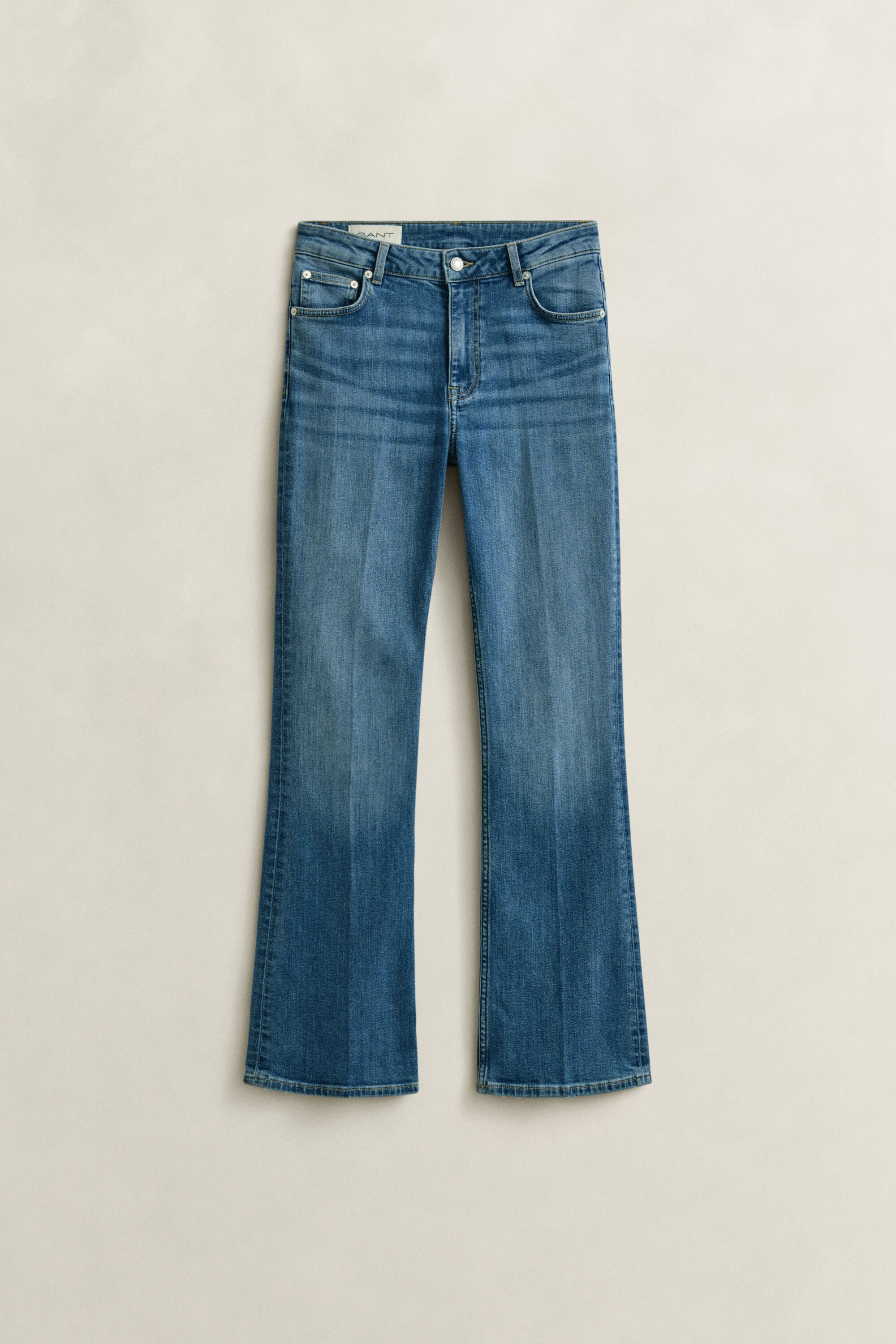 Ausgestellte Slim Fit Stretch-Jeans