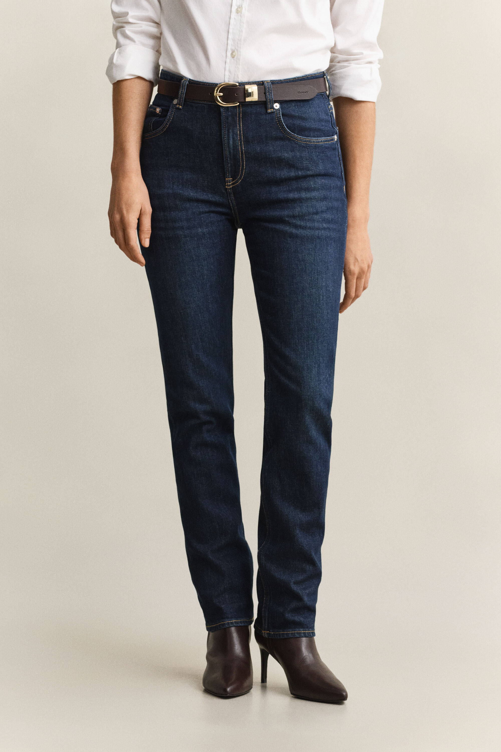 Stretch-Jeans mit geradem Bein