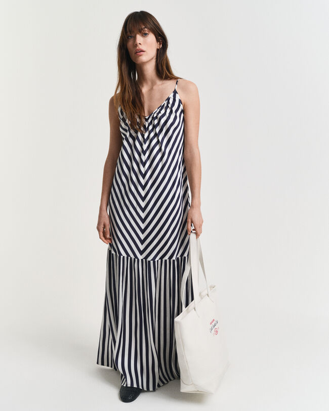 Chevron Maxikleid mit Streifen
