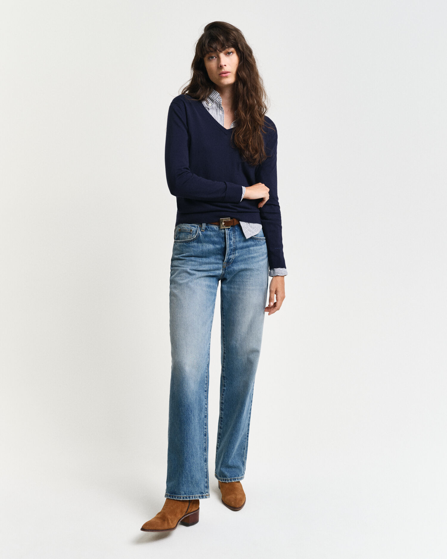 Feinstrick V-Neck Pullover