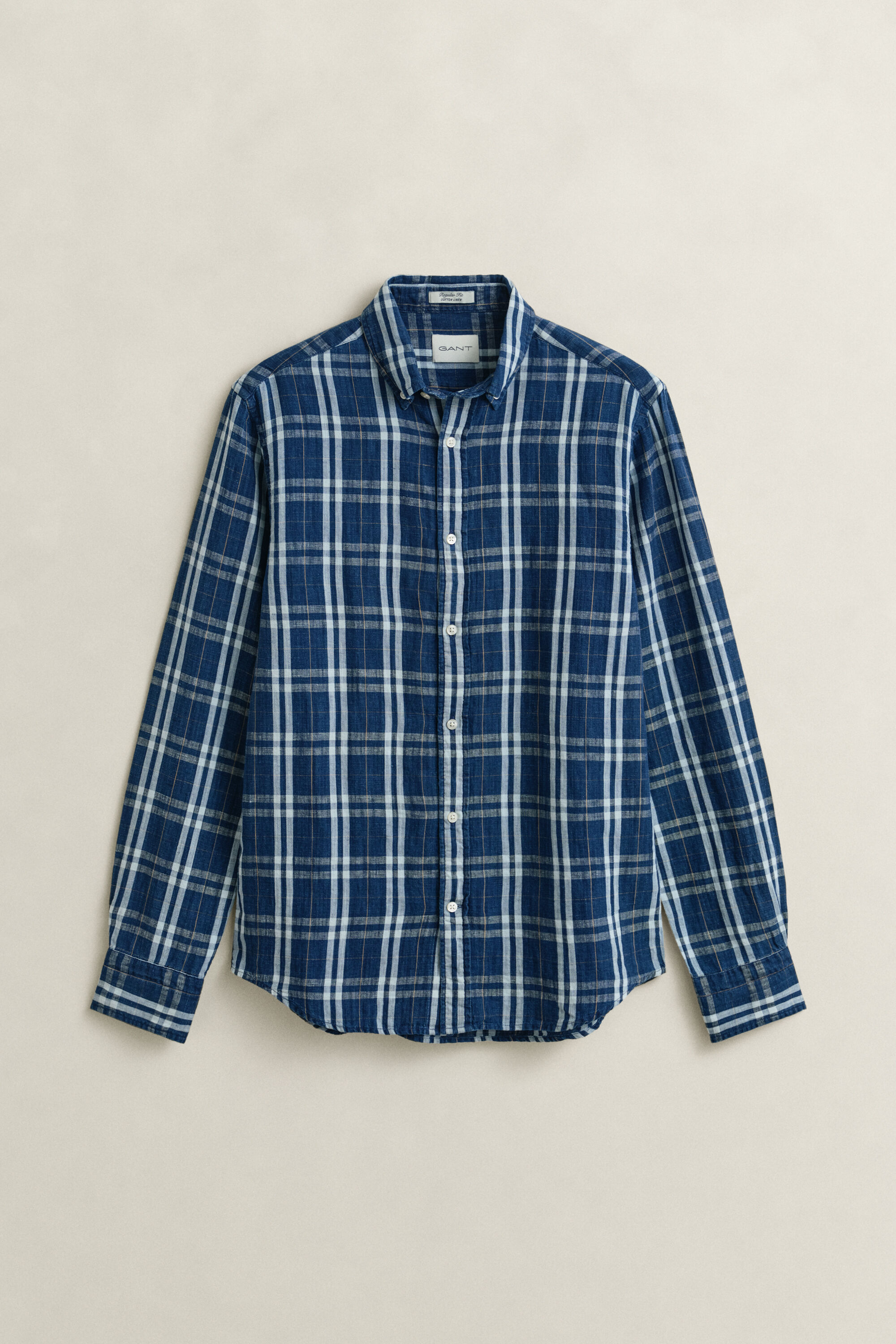 Karohemd aus Baumwoll-Leinen-Mix