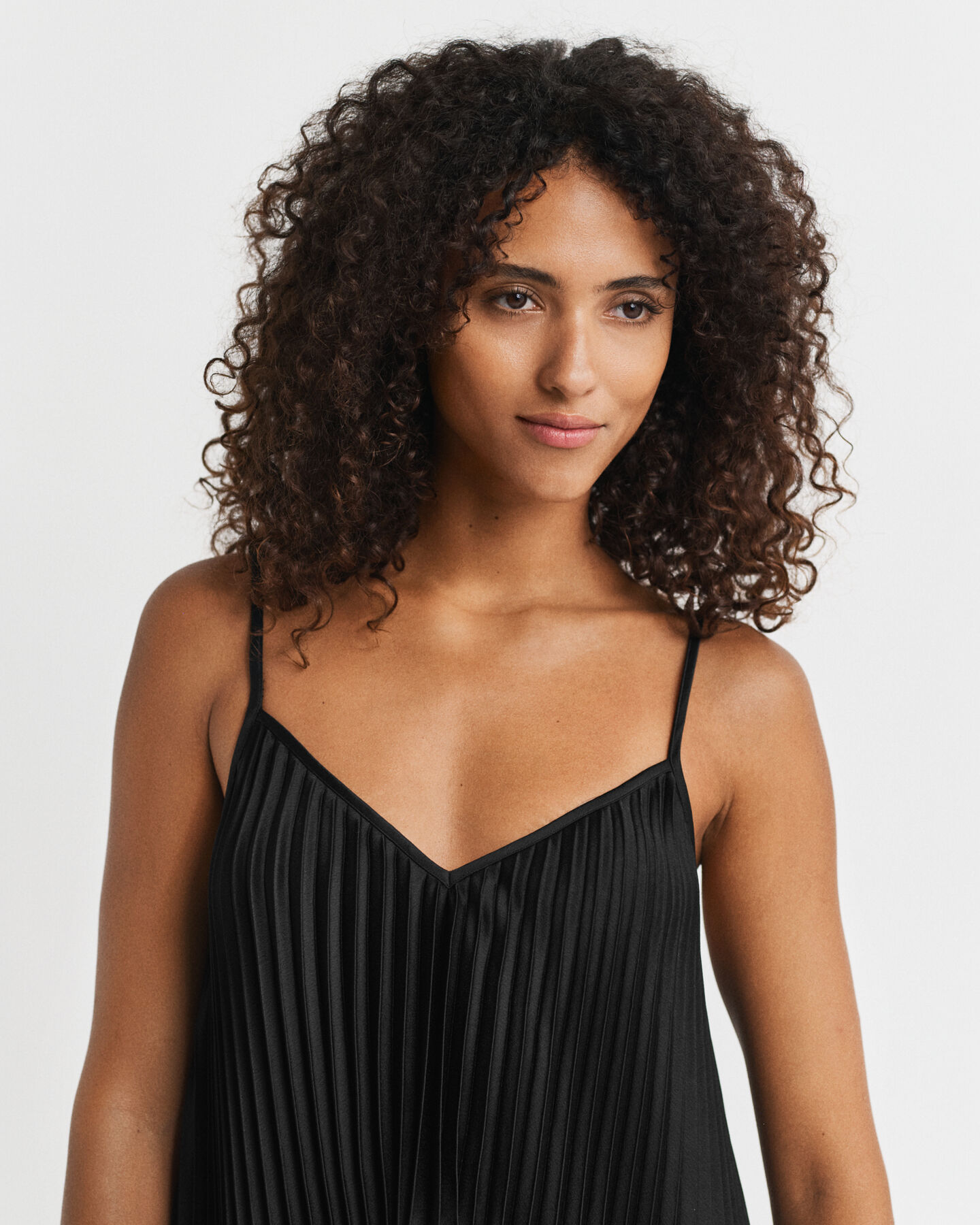 Plissiertes Sateen Minitr&auml;gerkleid