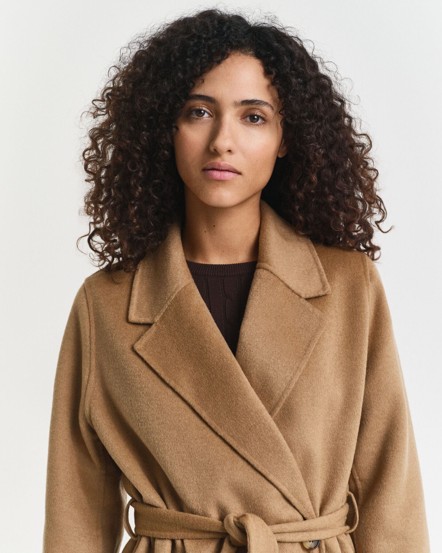 Handgen&auml;hter Mantel mit G&uuml;rtel