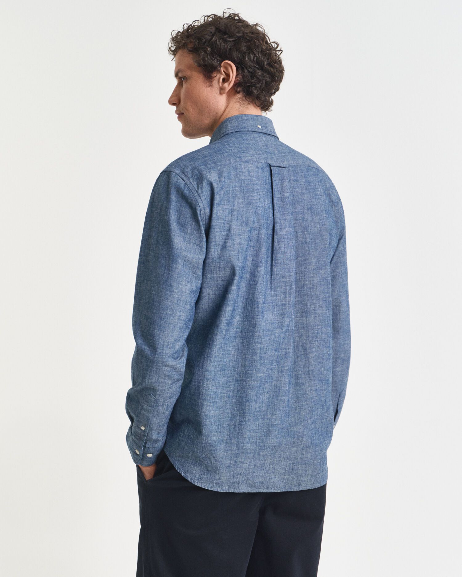 Regular Fit Indigo Chambray Hemd