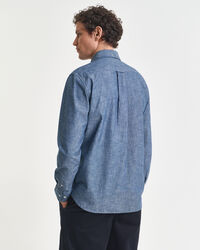 Regular Fit Indigo Chambray Hemd