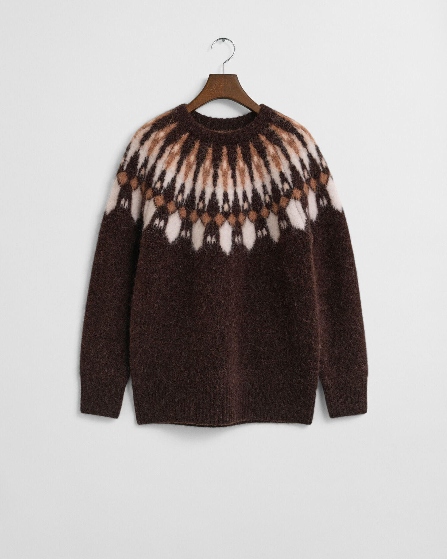 Fair Isle Rundhalspullover aus Alpakamischung