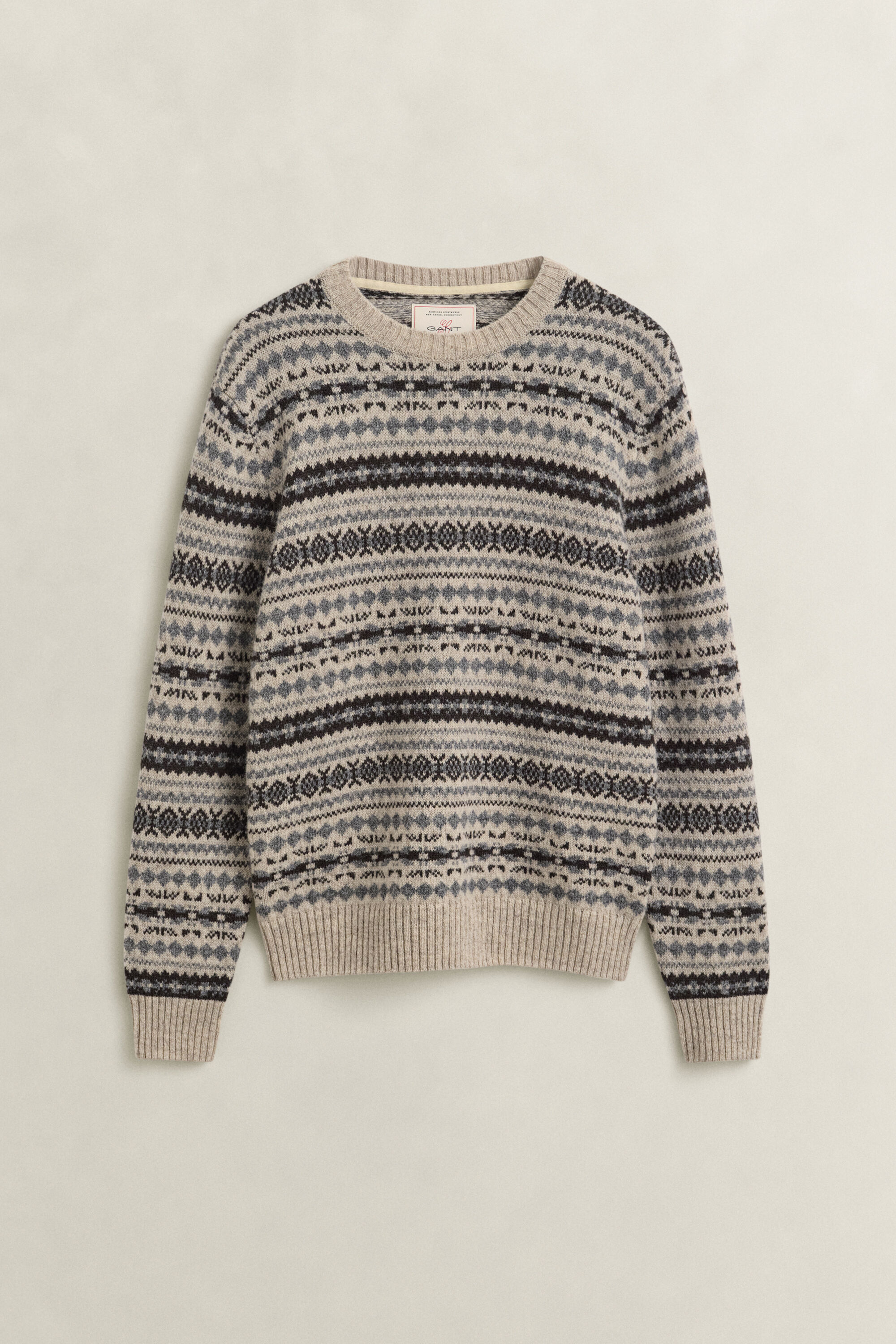 Jacquard-Pullover aus gekämmter Wolle