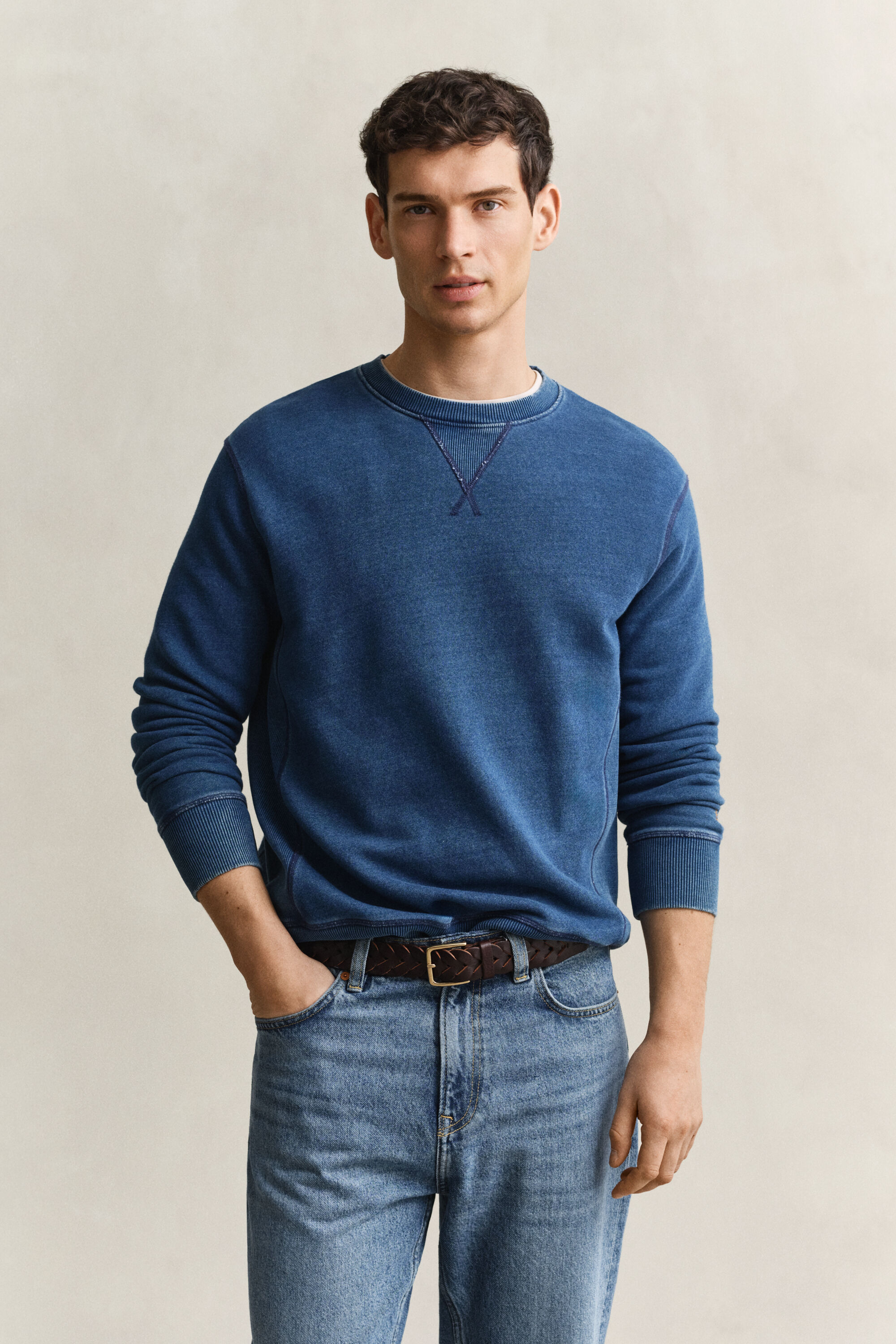 Indigo Rundhals-Sweatshirt