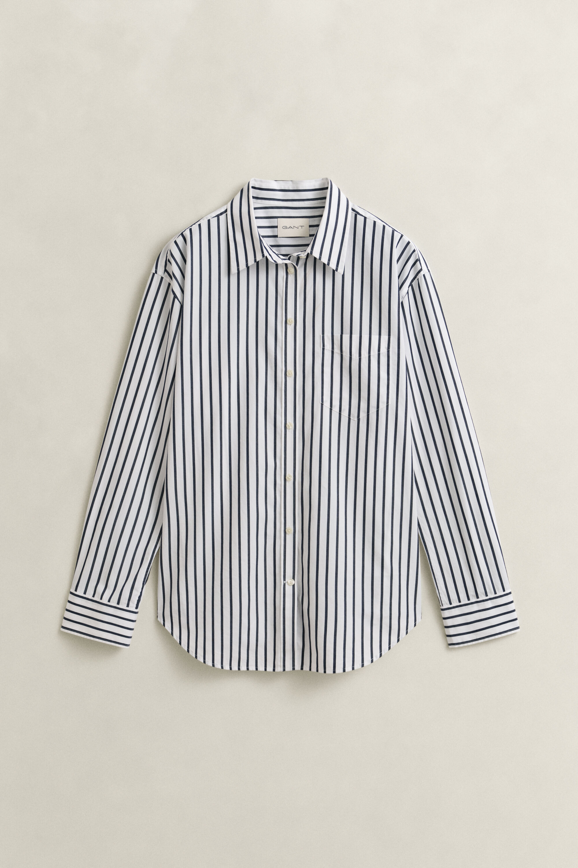 Relaxed Fit Classic Popeline-Bluse mit Streifen