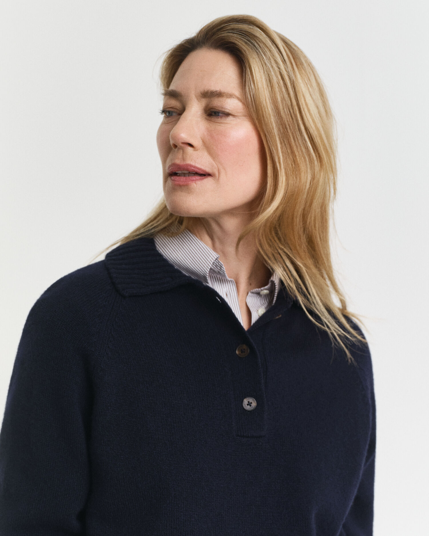 Strick-Rugger aus Wolle mit Kaschmiranteil