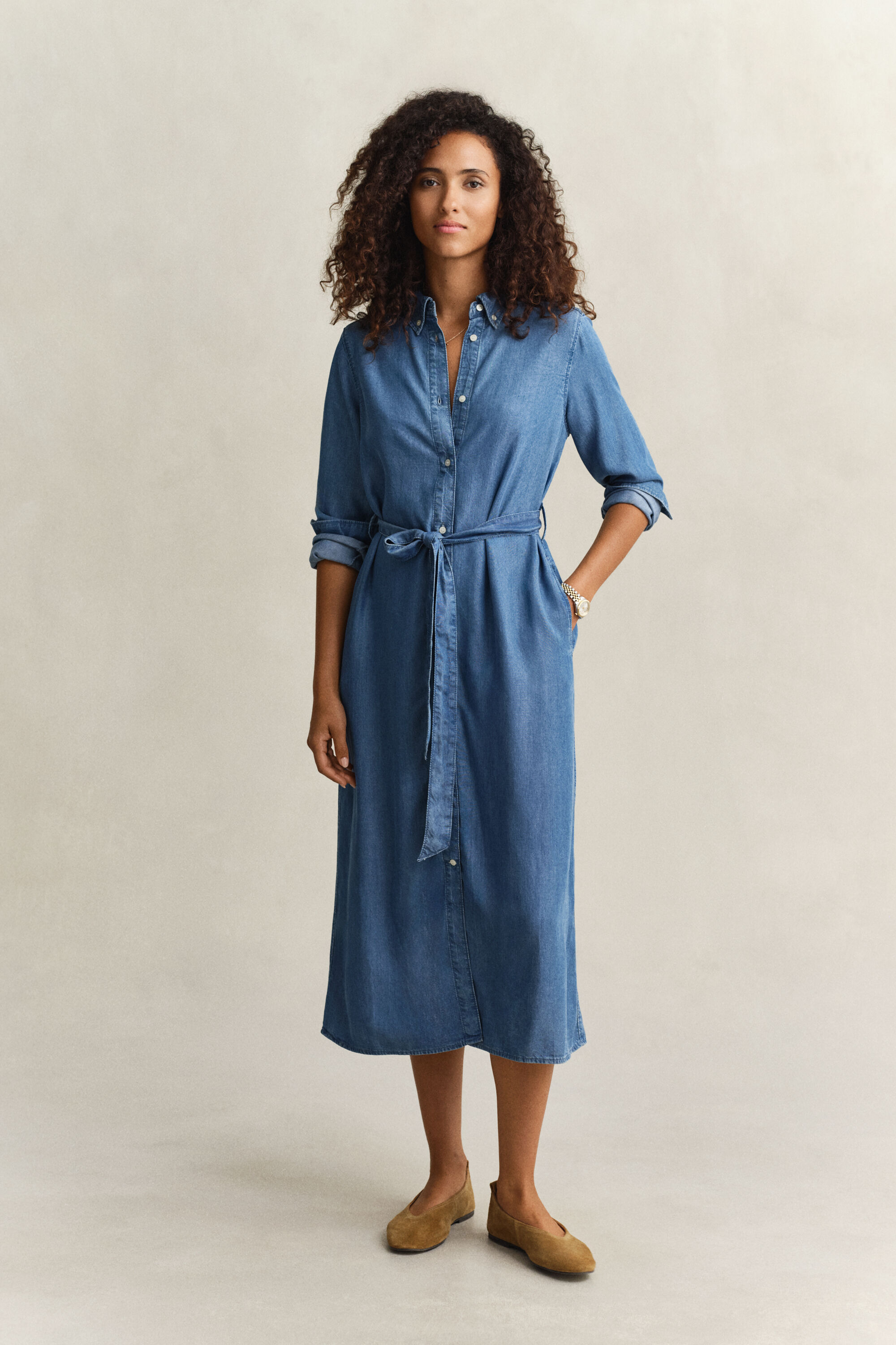 Chambray Hemdblusenkleid