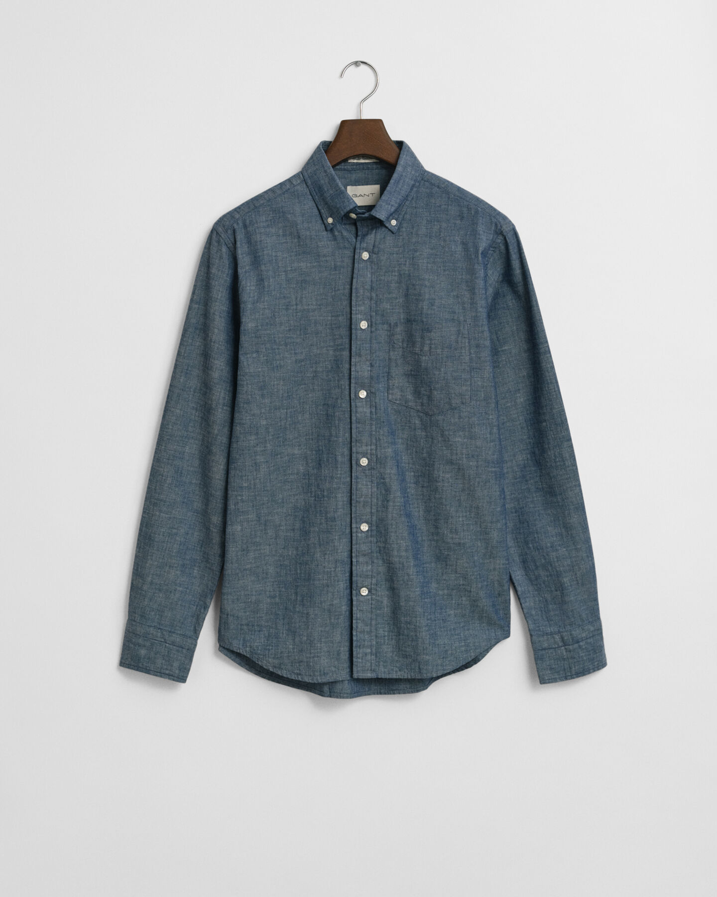 Regular Fit Indigo Chambray Hemd