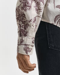 Regular Fit Bluse aus Baumwoll-Voile mit Baum-Print