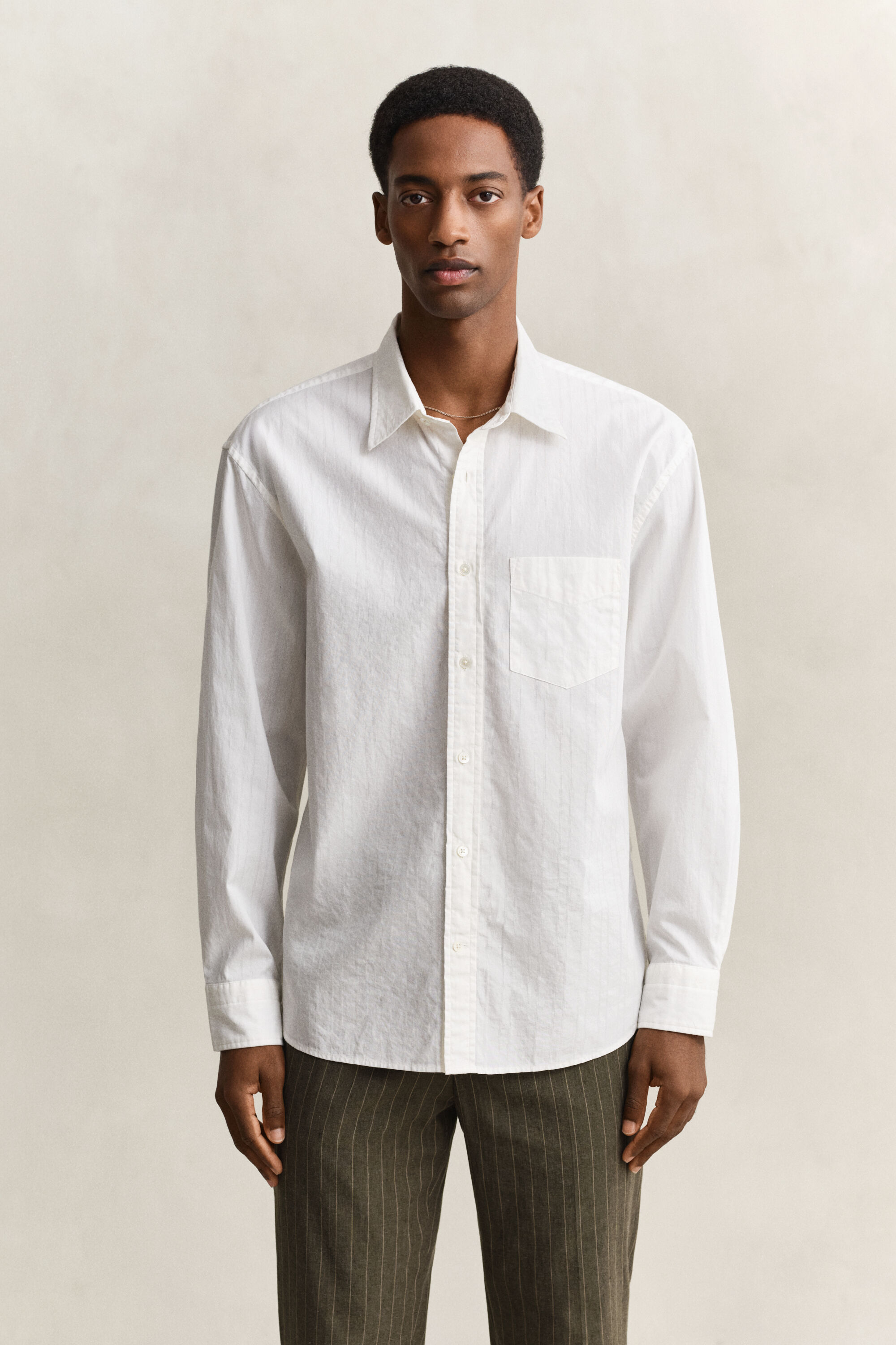 Relaxed Fit Dobby Stripe Hemd