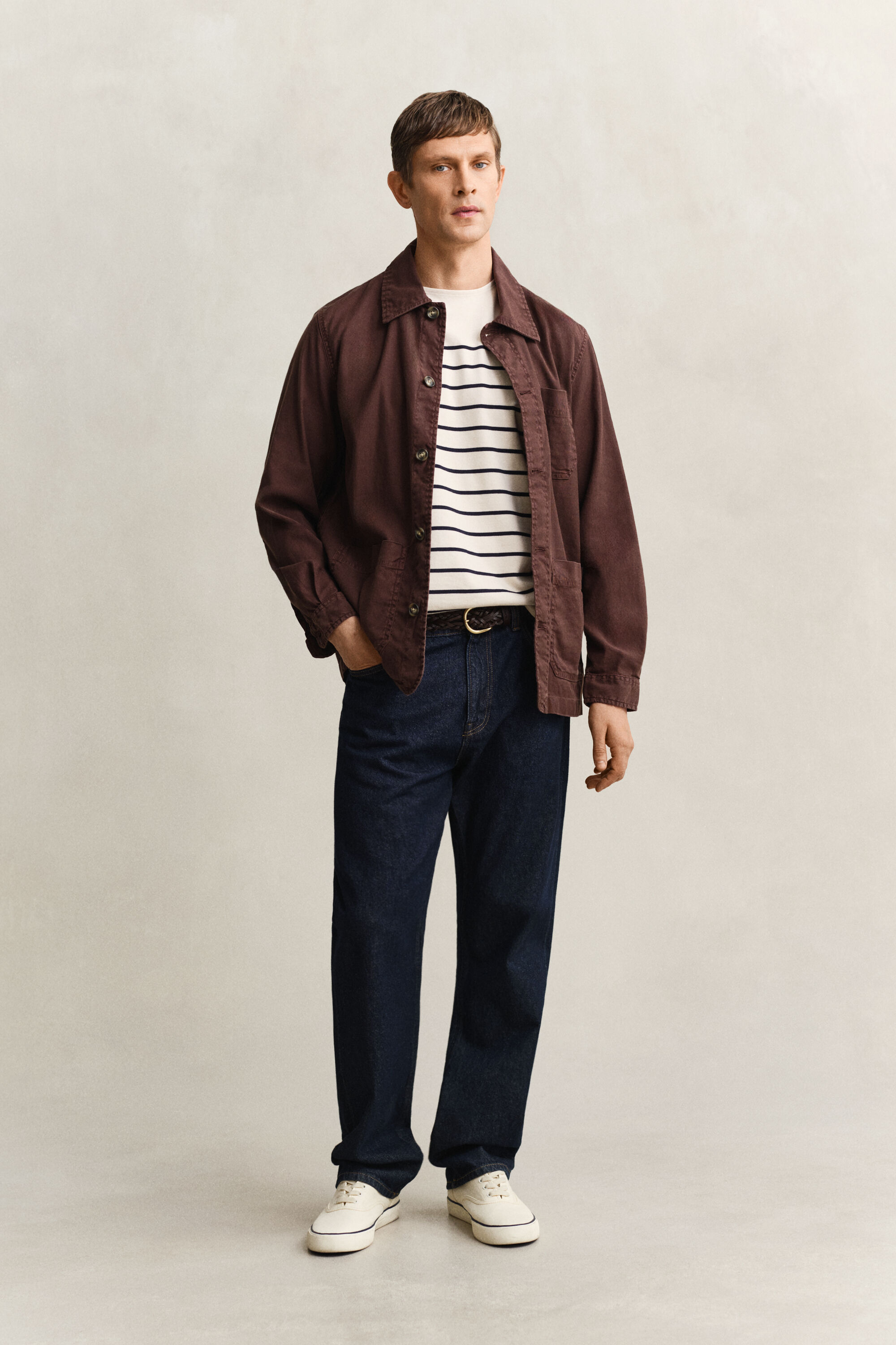 T-Shirt mit platziertem Streifenmotiv