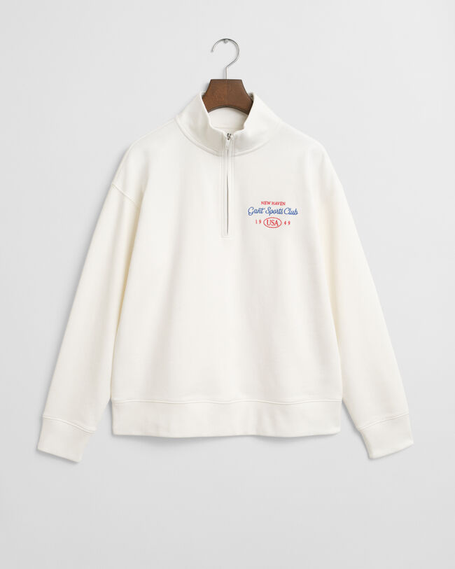 Graphic Sweatshirt mit Rei&szlig;verschlusskragen