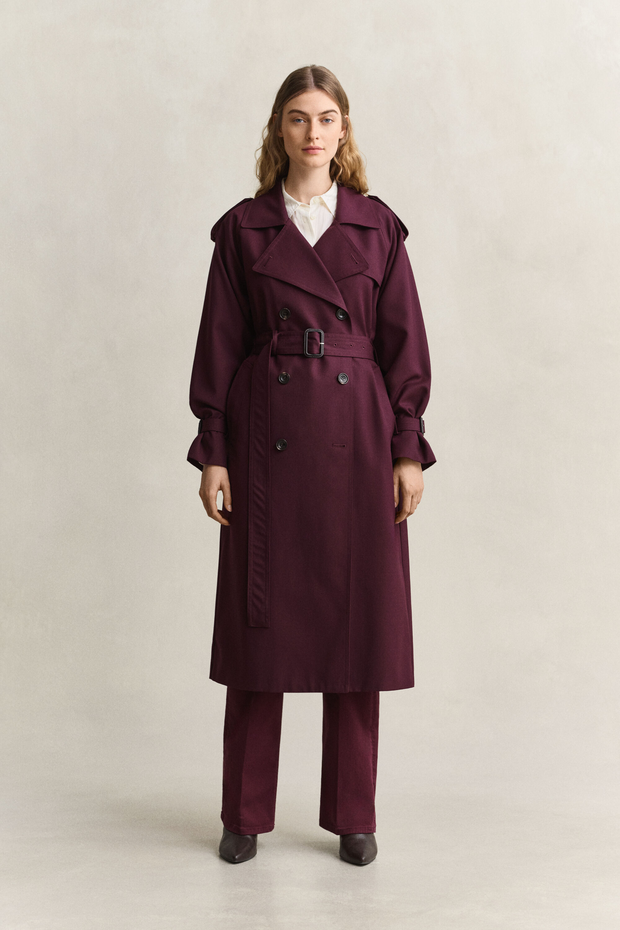 Trenchcoat aus Wollgemisch