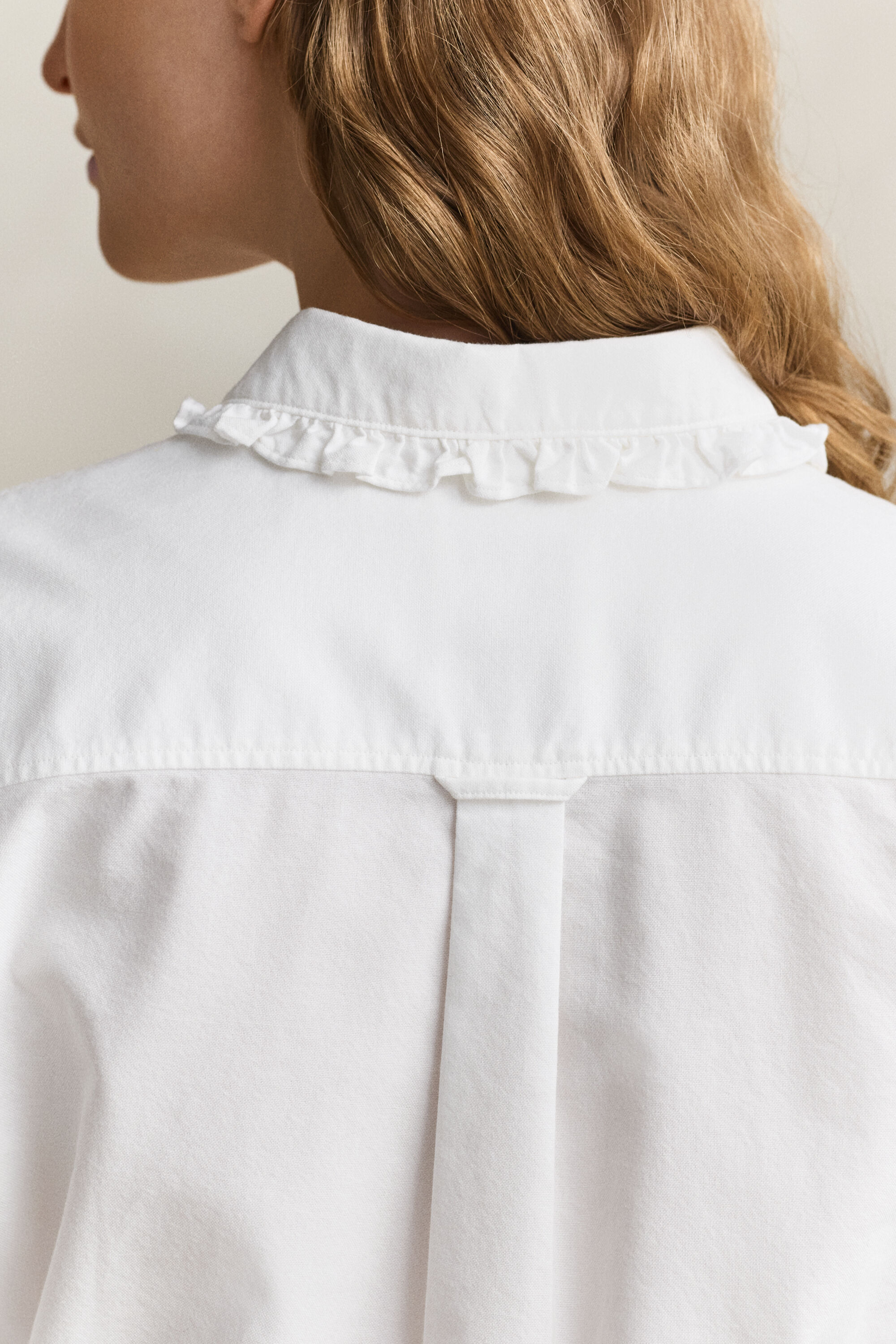 Classic Oxford-Bluse mit Rüschen