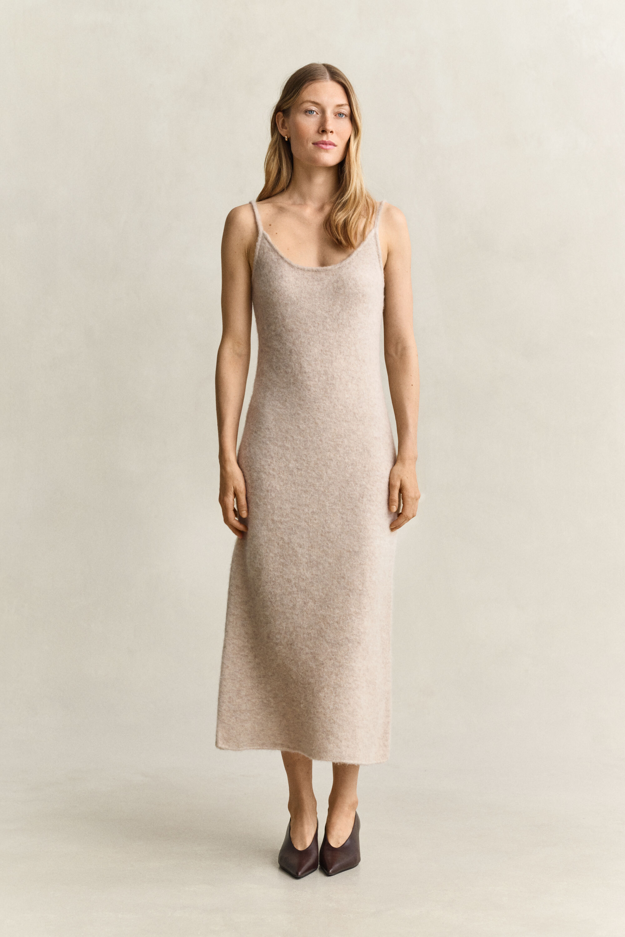 Strickträgerkleid aus Alpakawollgemisch