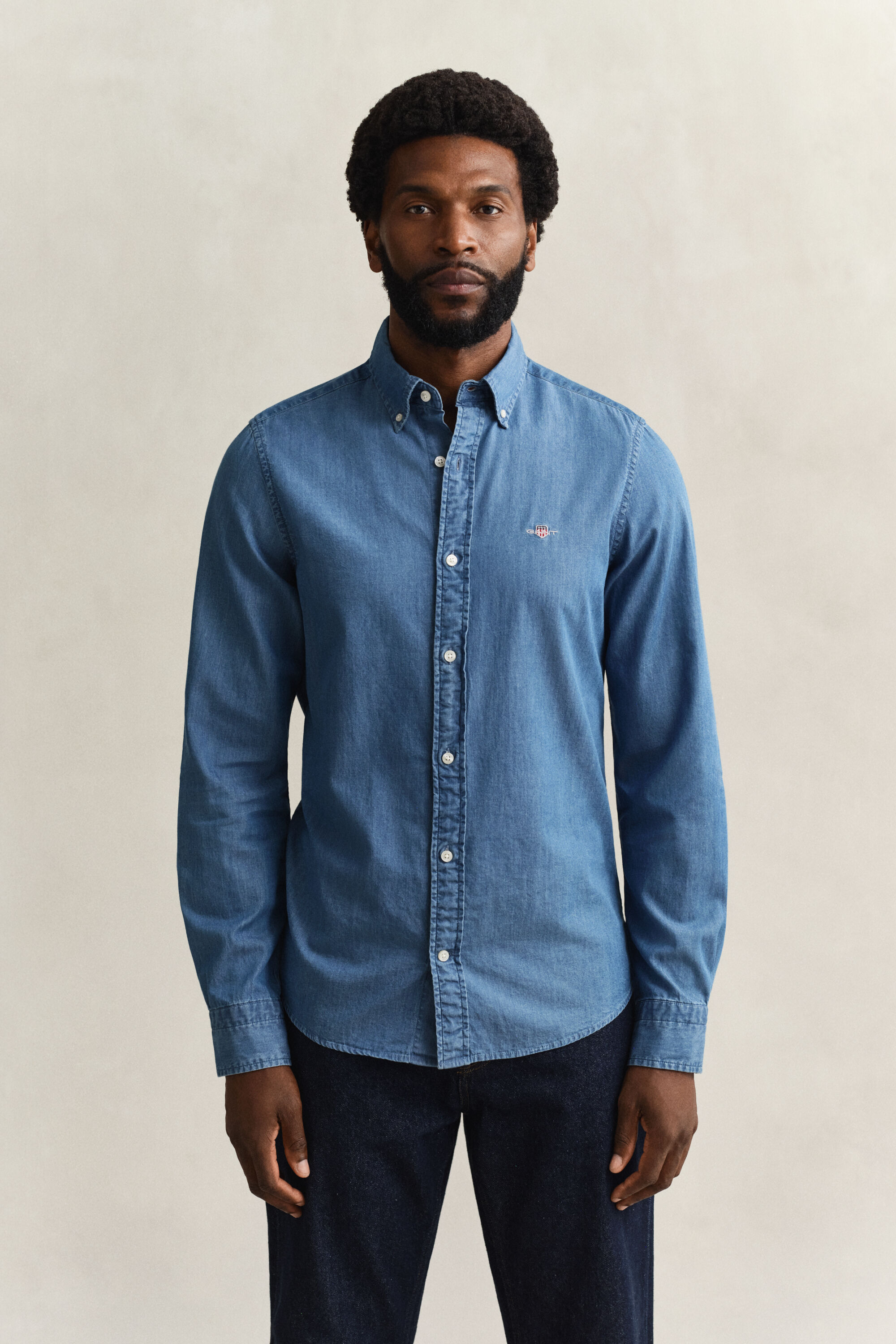 Slim Fit Indigo Hemd
